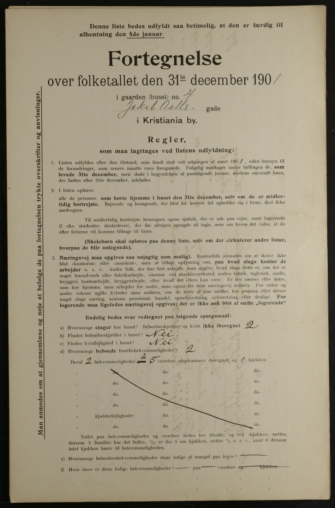 OBA, Municipal Census 1901 for Kristiania, 1901, p. 7061