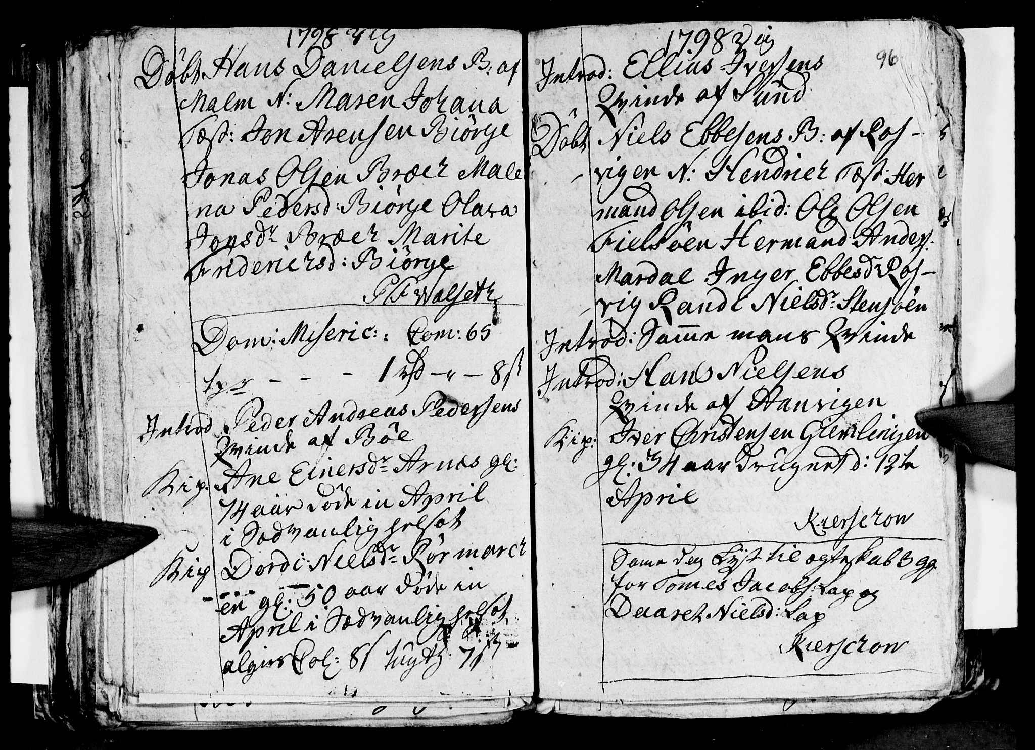 Ministerialprotokoller, klokkerbøker og fødselsregistre - Nordland, AV/SAT-A-1459/812/L0184: Parish register (copy) no. 812C02, 1793-1809, p. 96