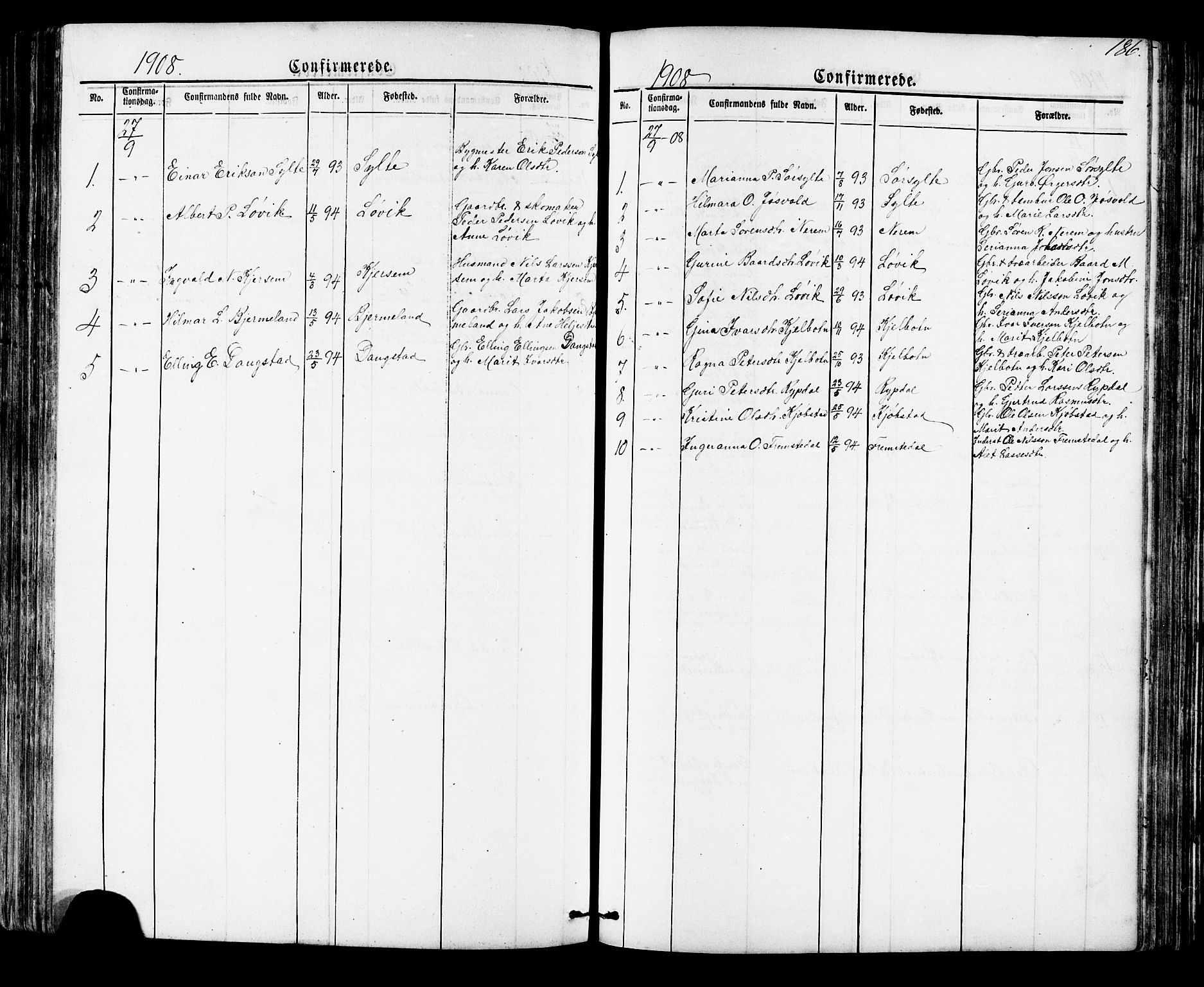 Ministerialprotokoller, klokkerbøker og fødselsregistre - Møre og Romsdal, SAT/A-1454/541/L0547: Parish register (copy) no. 541C02, 1867-1921, p. 186