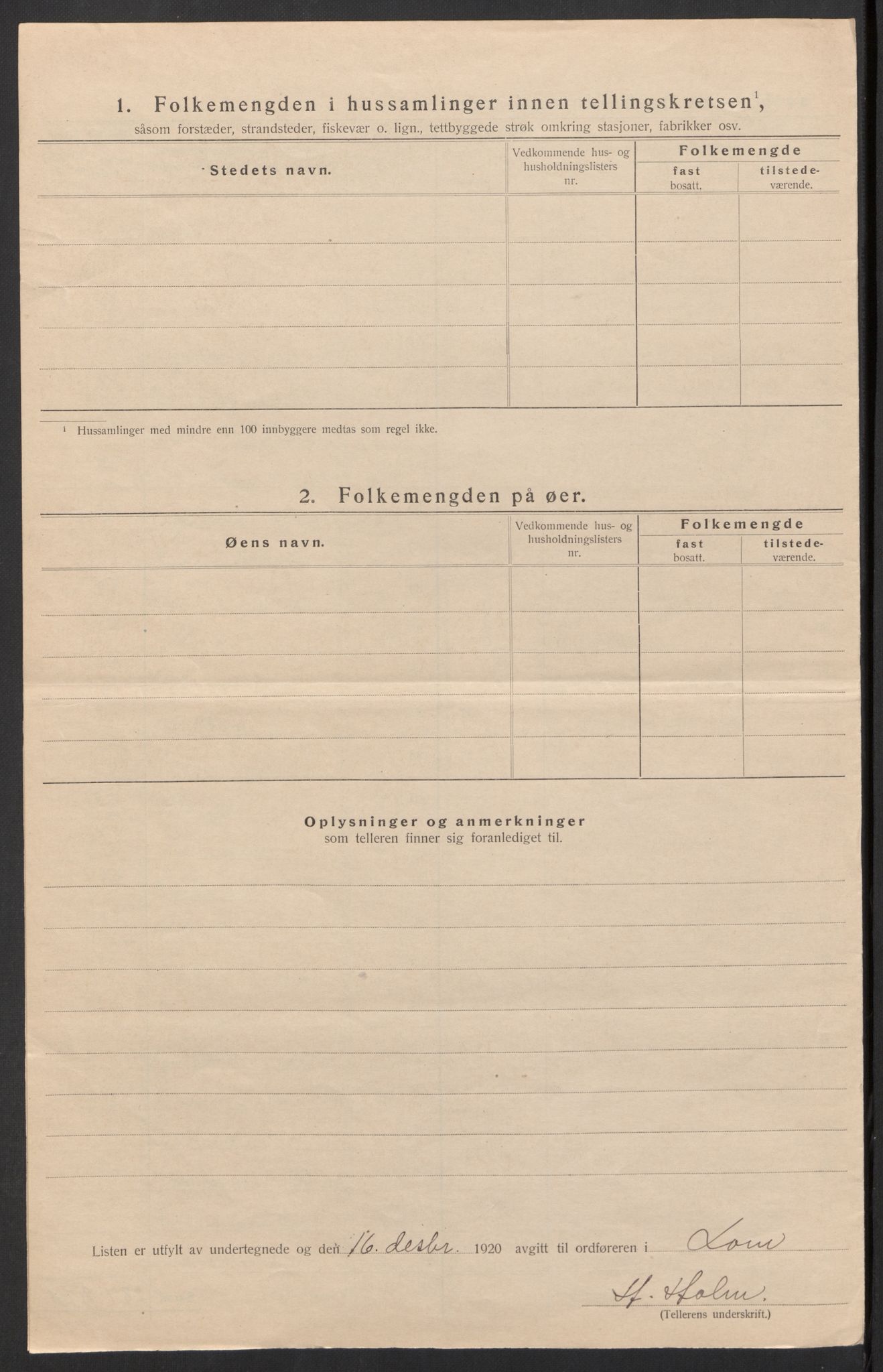 SAH, 1920 census for Lom, 1920, p. 22