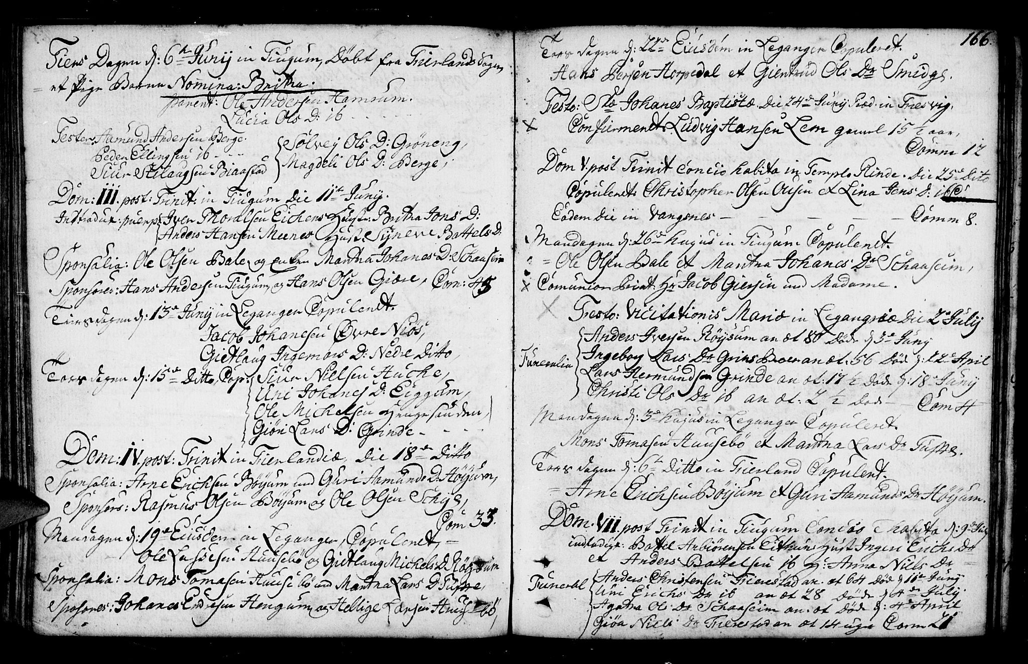 Leikanger sokneprestembete, SAB/A-81001: Parish register (official) no. A 3, 1756-1770, p. 166