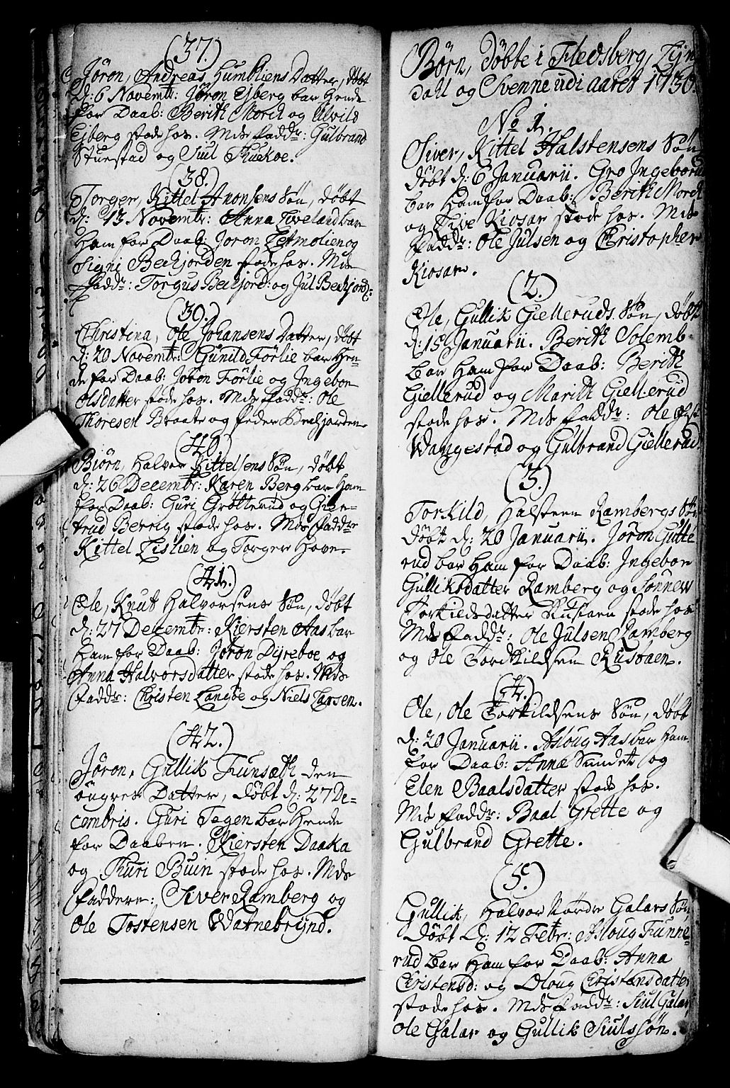 Flesberg kirkebøker, AV/SAKO-A-18/F/Fa/L0002: Parish register (official) no. I 2, 1726-1747