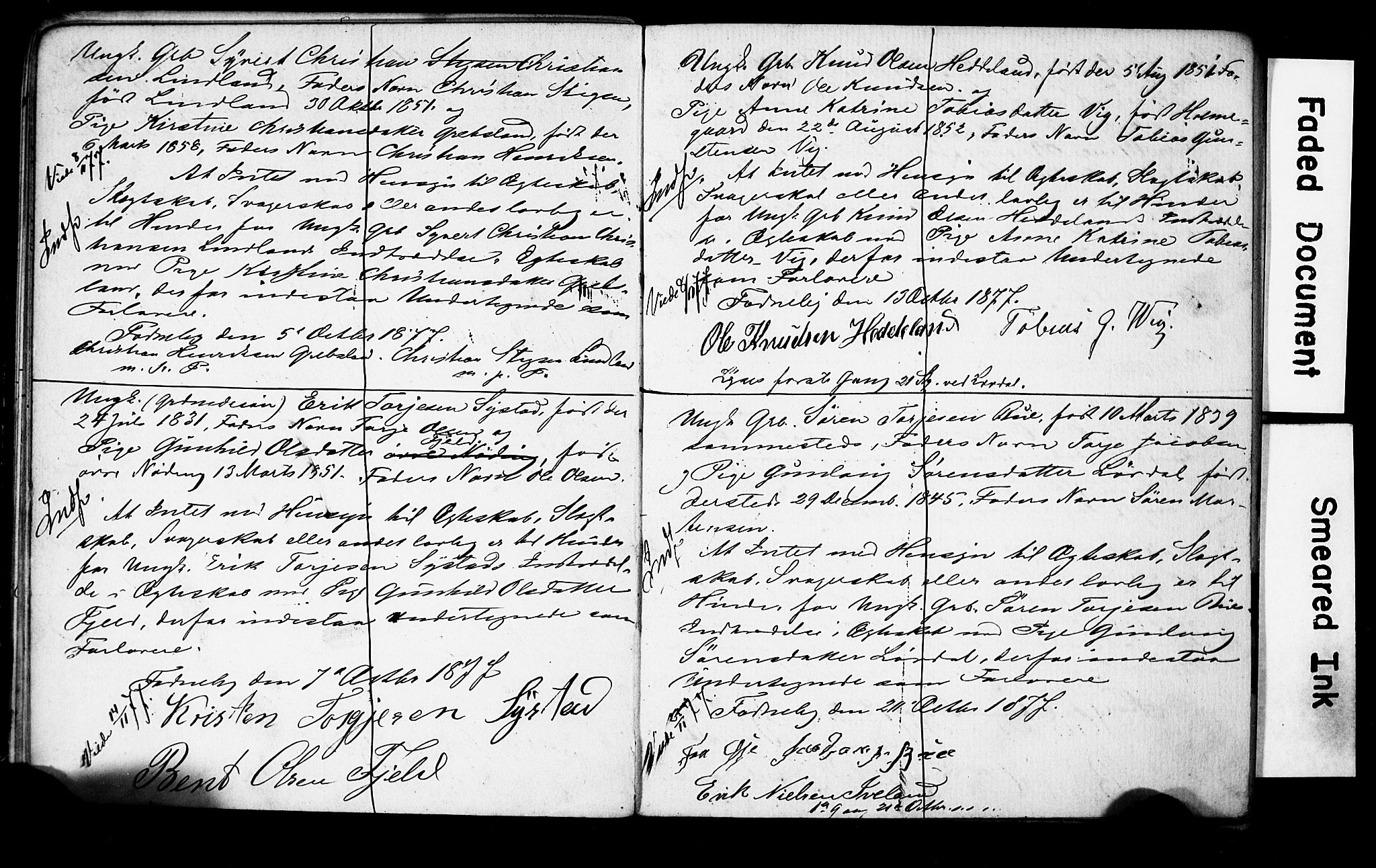 Holum sokneprestkontor, SAK/1111-0022/F/Fe/L0003: Banns register no. II 5 3, 1875-1891, p. 18