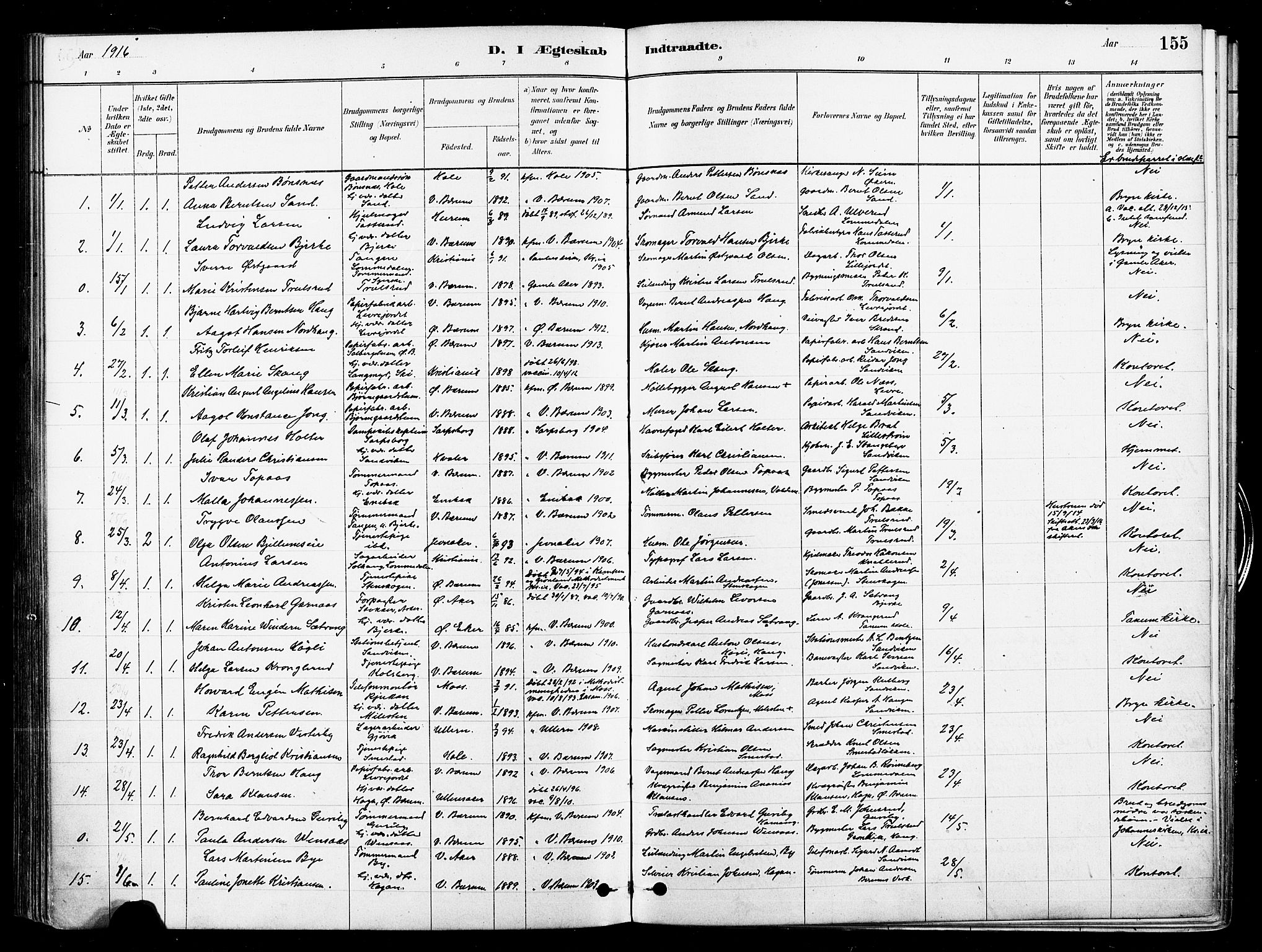 Asker prestekontor Kirkebøker, SAO/A-10256a/F/Fb/L0002: Parish register (official) no. II 2, 1879-1921, p. 155