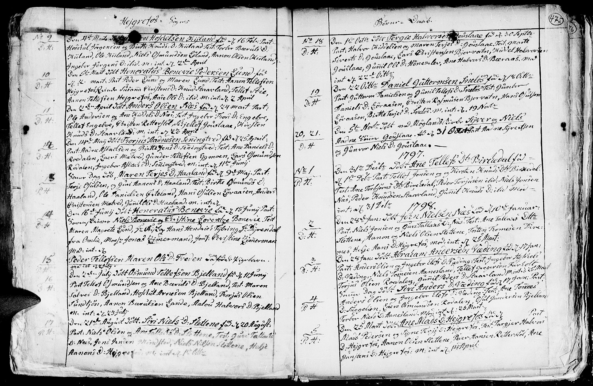Hommedal sokneprestkontor, SAK/1111-0023/F/Fa/Fab/L0002: Parish register (official) no. A 2 /3, 1740-1821, p. 475