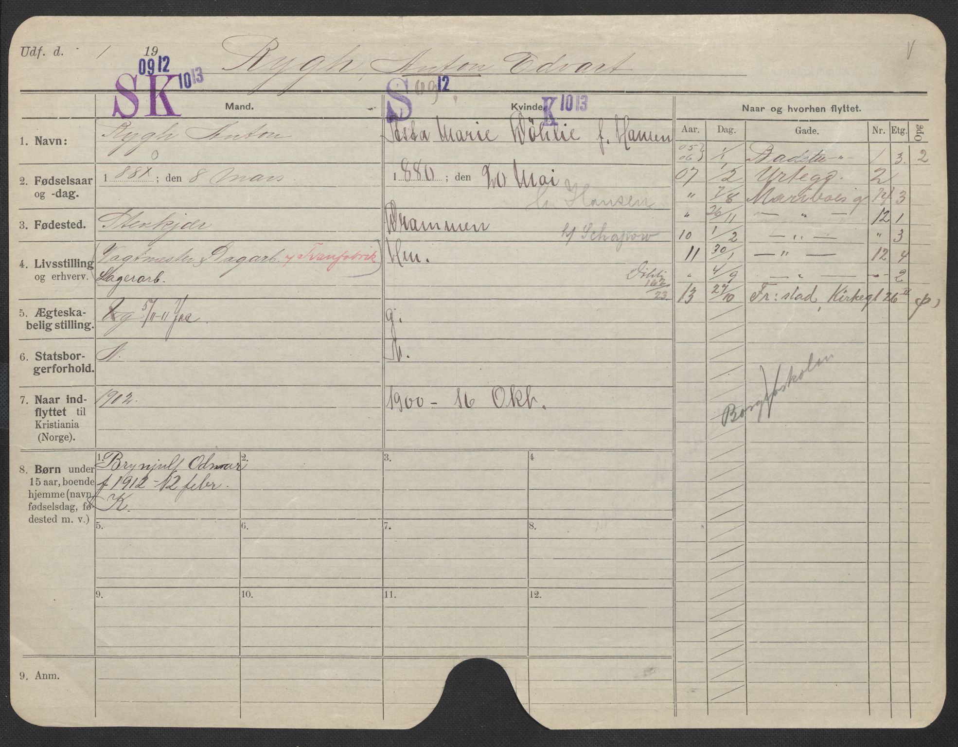 Oslo folkeregister, Registerkort, SAO/A-11715/F/Fa/Fac/L0009: Menn, 1906-1914, p. 774a