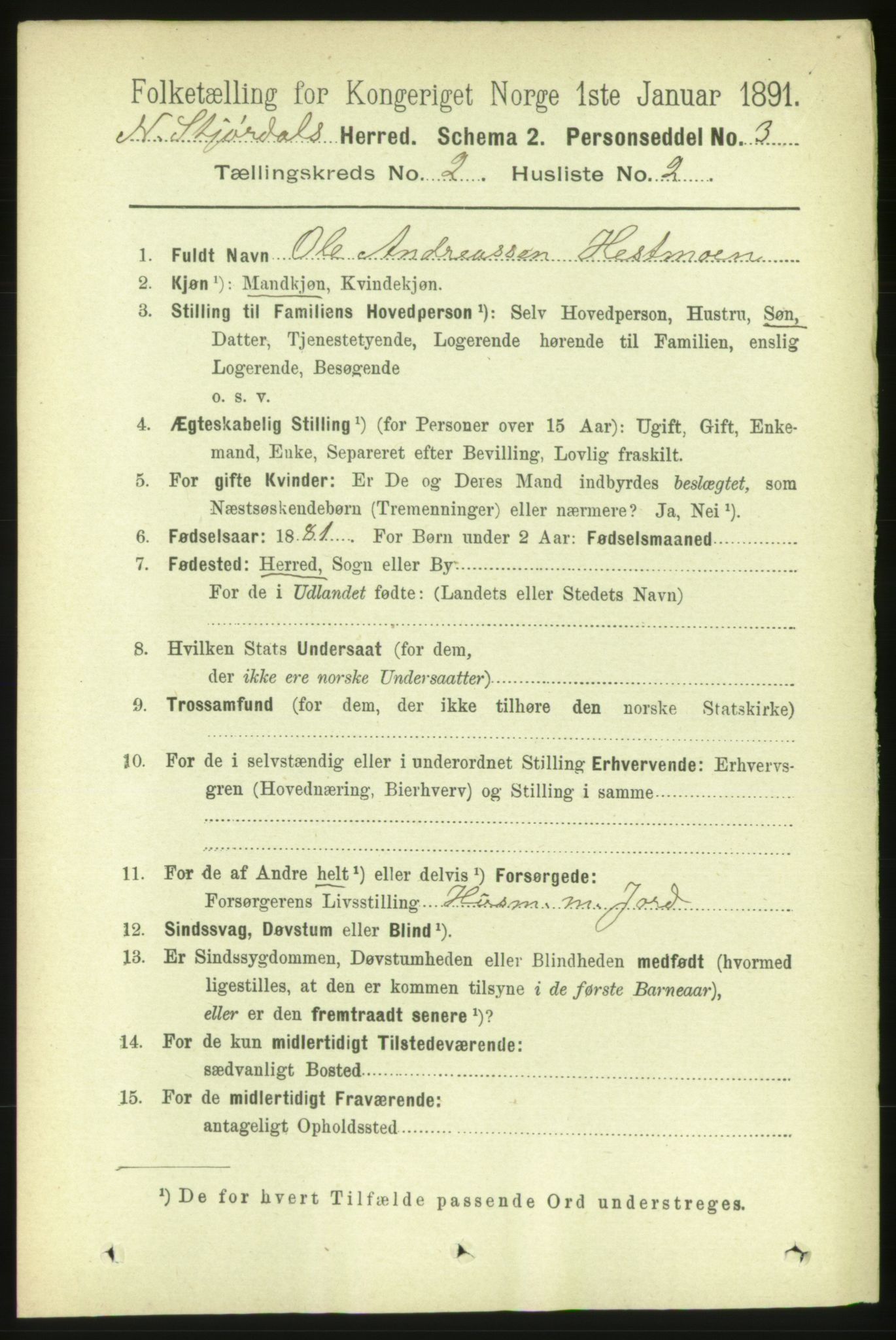 RA, 1891 census for 1714 Nedre Stjørdal, 1891, p. 495