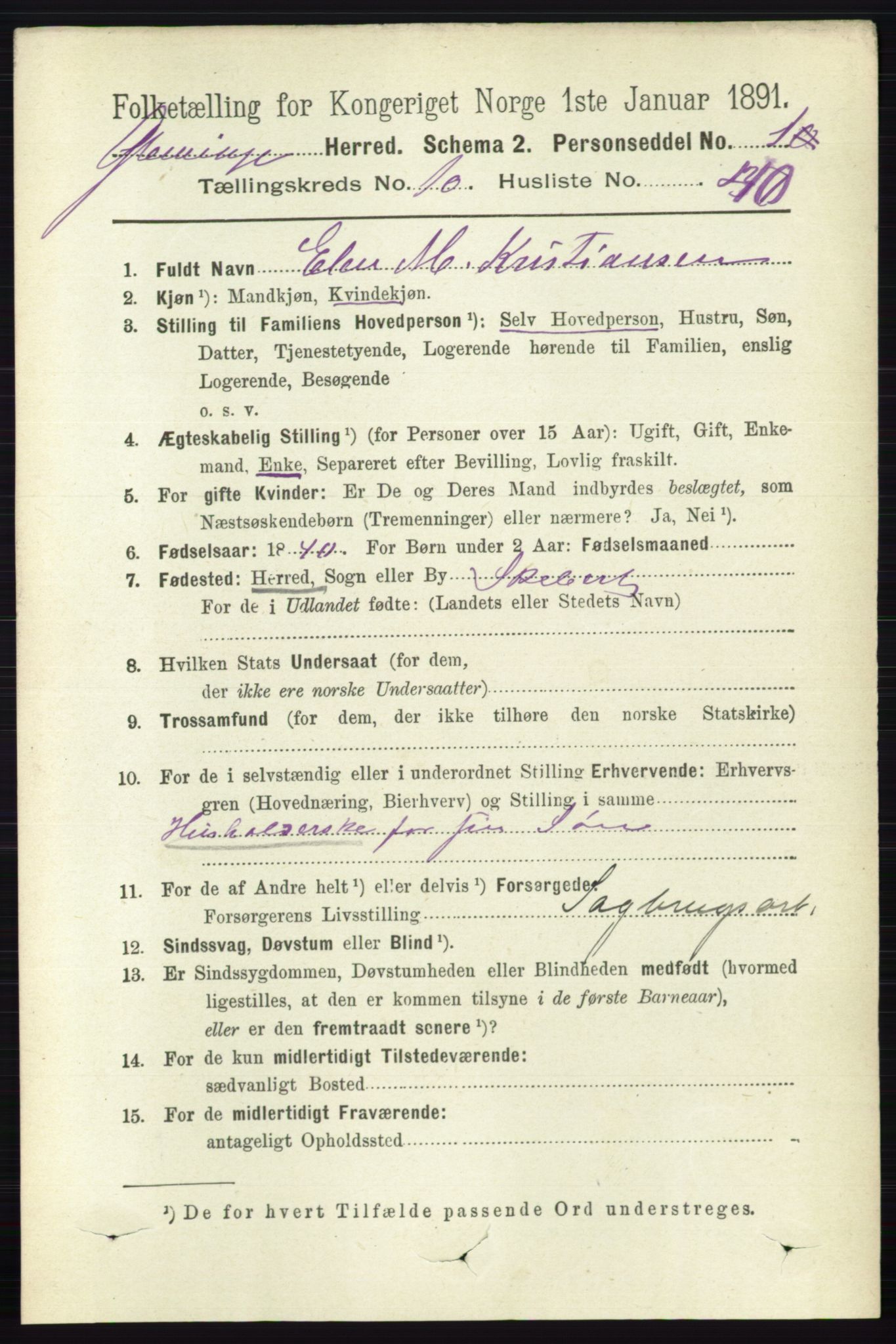 RA, 1891 census for 0132 Glemmen, 1891, p. 10273