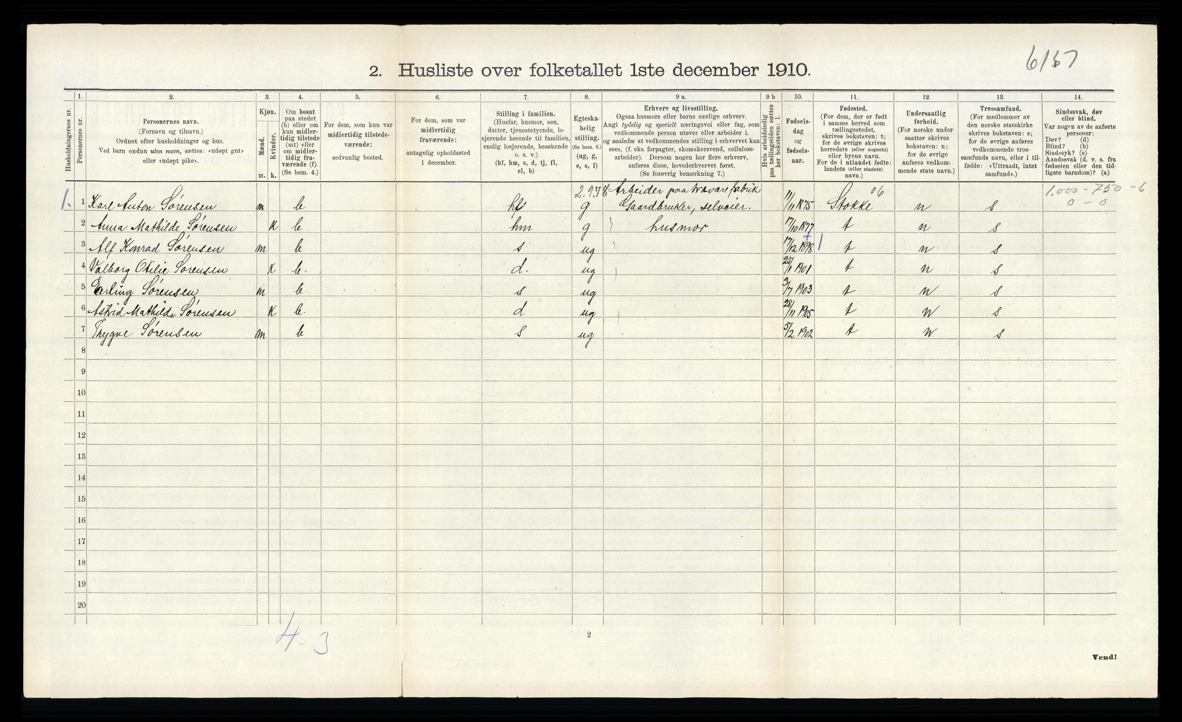 RA, 1910 census for Sem, 1910, p. 229