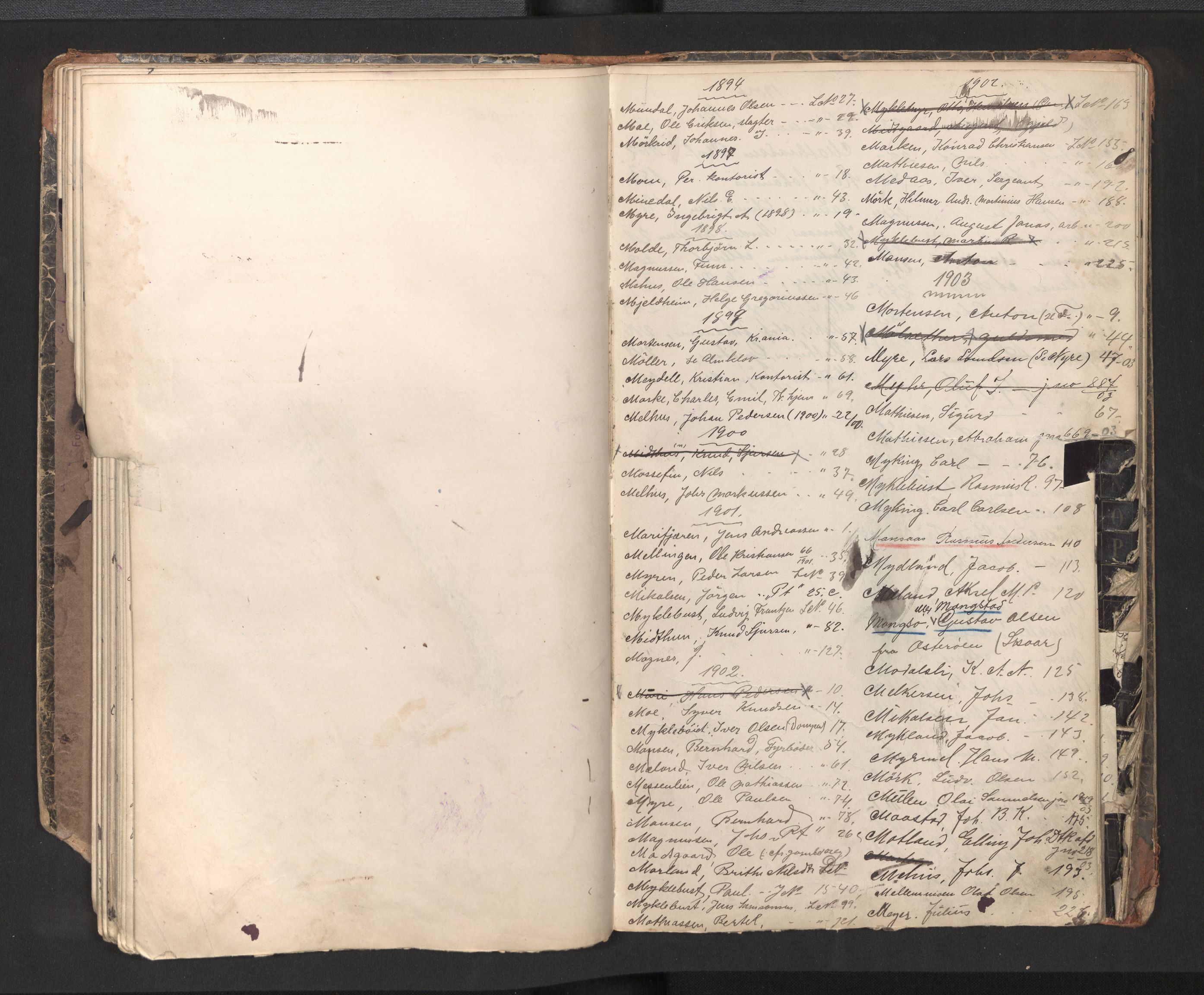 Bergen politikammer / politidistrikt, SAB/A-60401/J.a/J.ac/L0001: Emigrantforbudsregister, 1894-1904