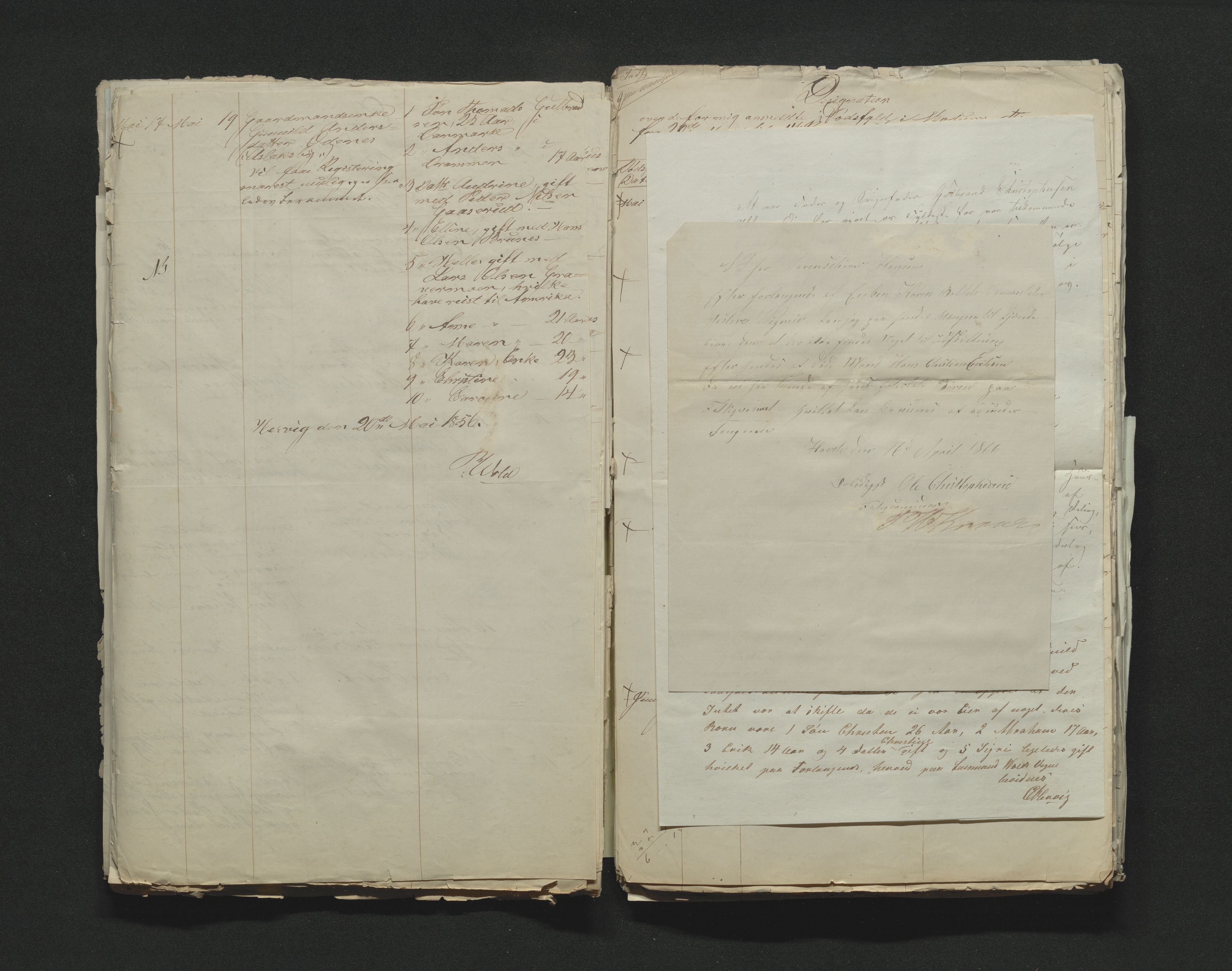 Eiker, Modum og Sigdal sorenskriveri, AV/SAKO-A-123/H/Ha/Hab/L0009: Dødsfallsmeldinger, 1854-1857, p. 313