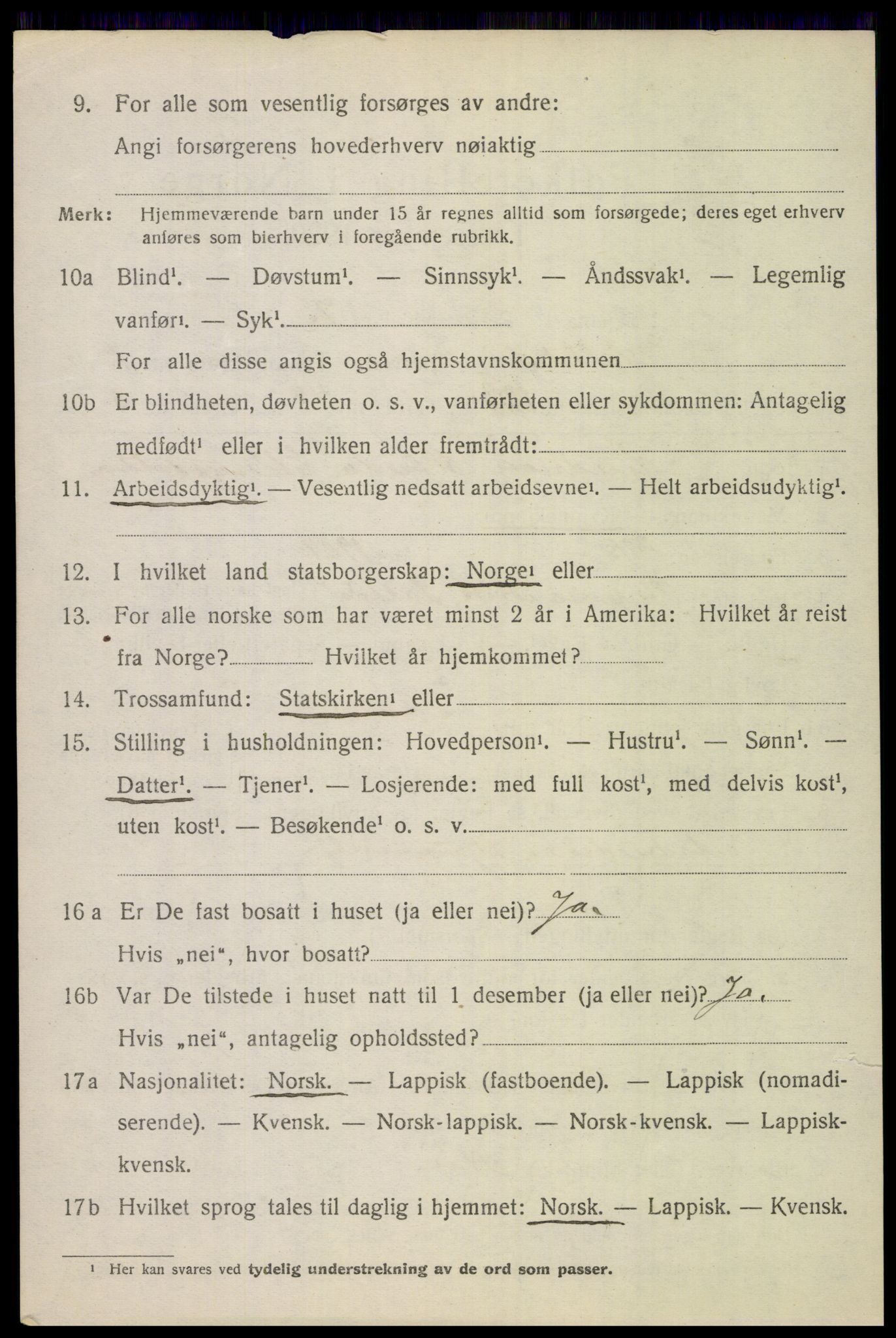 SAT, 1920 census for Saltdal, 1920, p. 2838