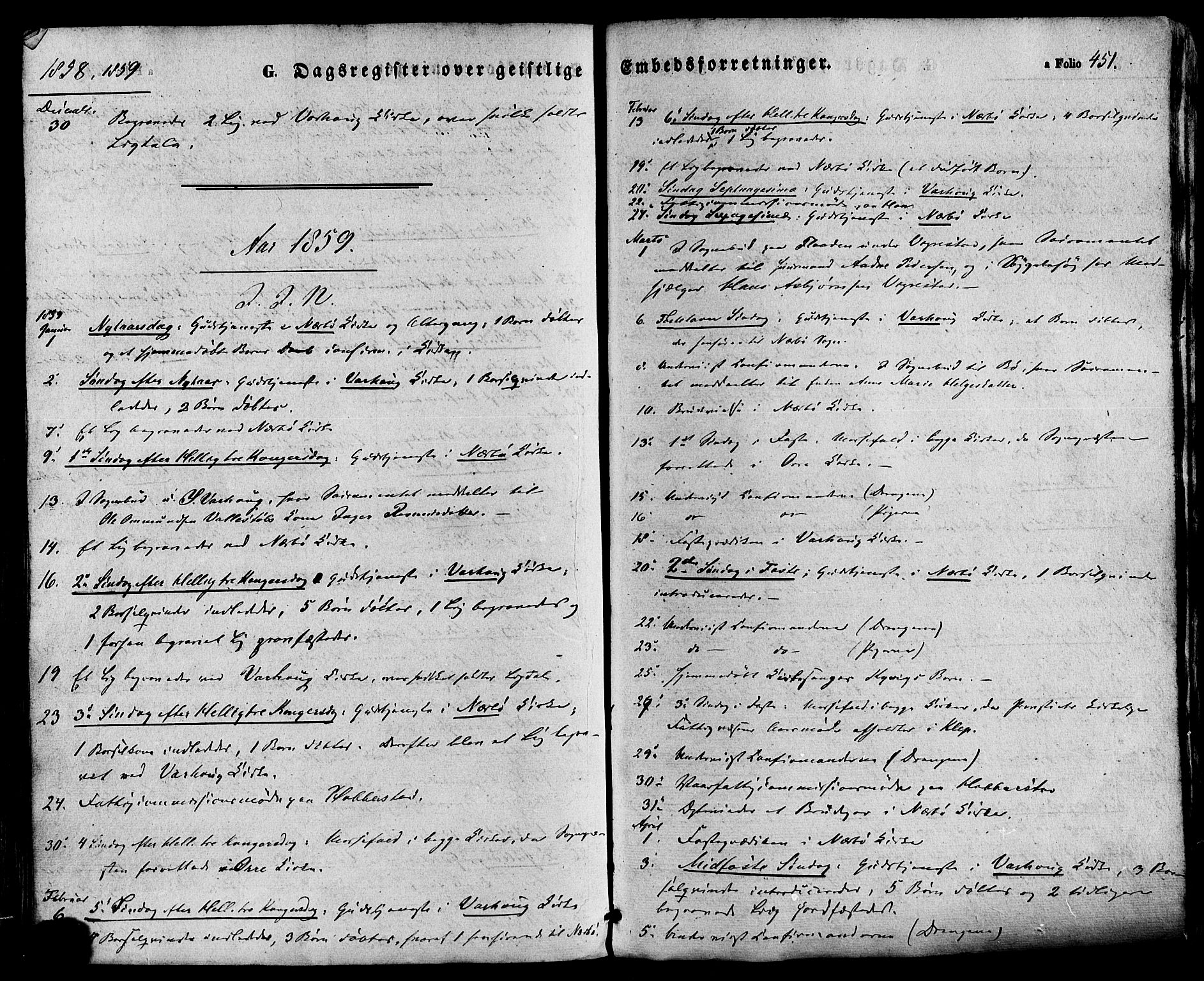 Hå sokneprestkontor, SAST/A-101801/001/30BA/L0008: Parish register (official) no. A 7, 1853-1878, p. 451