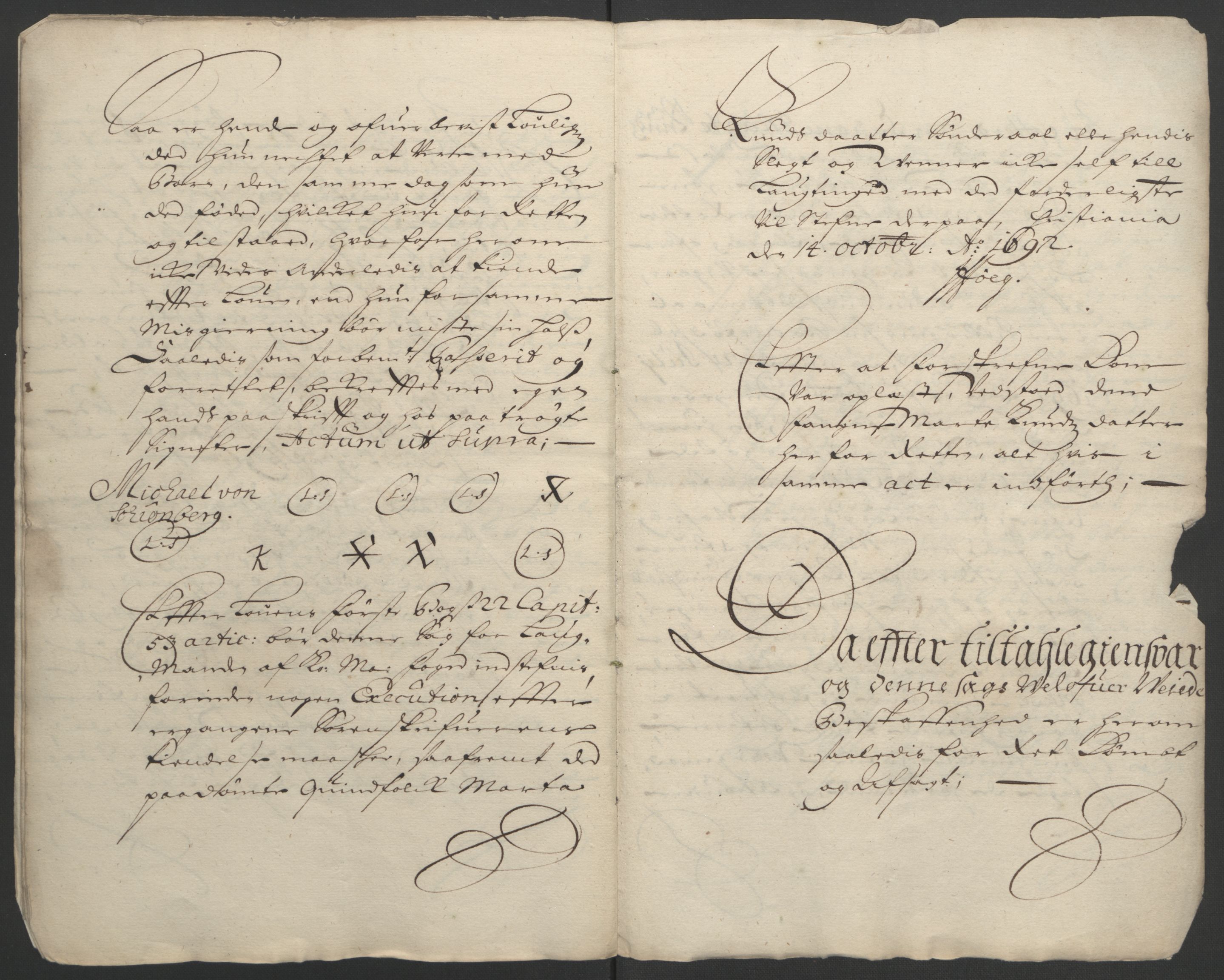 Rentekammeret inntil 1814, Reviderte regnskaper, Fogderegnskap, AV/RA-EA-4092/R18/L1291: Fogderegnskap Hadeland, Toten og Valdres, 1692, p. 239