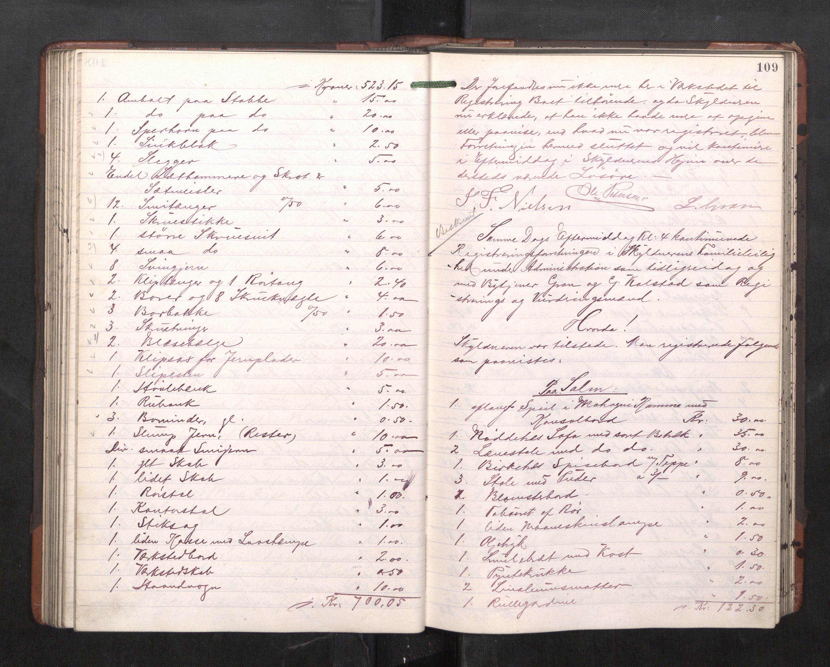 Trondheim byfogd, AV/SAT-A-0003/1/3/3C/L0023: Skifteregistreringsprotokoll - 11/2-15/5. (u/ register), 1905-1907, p. 109