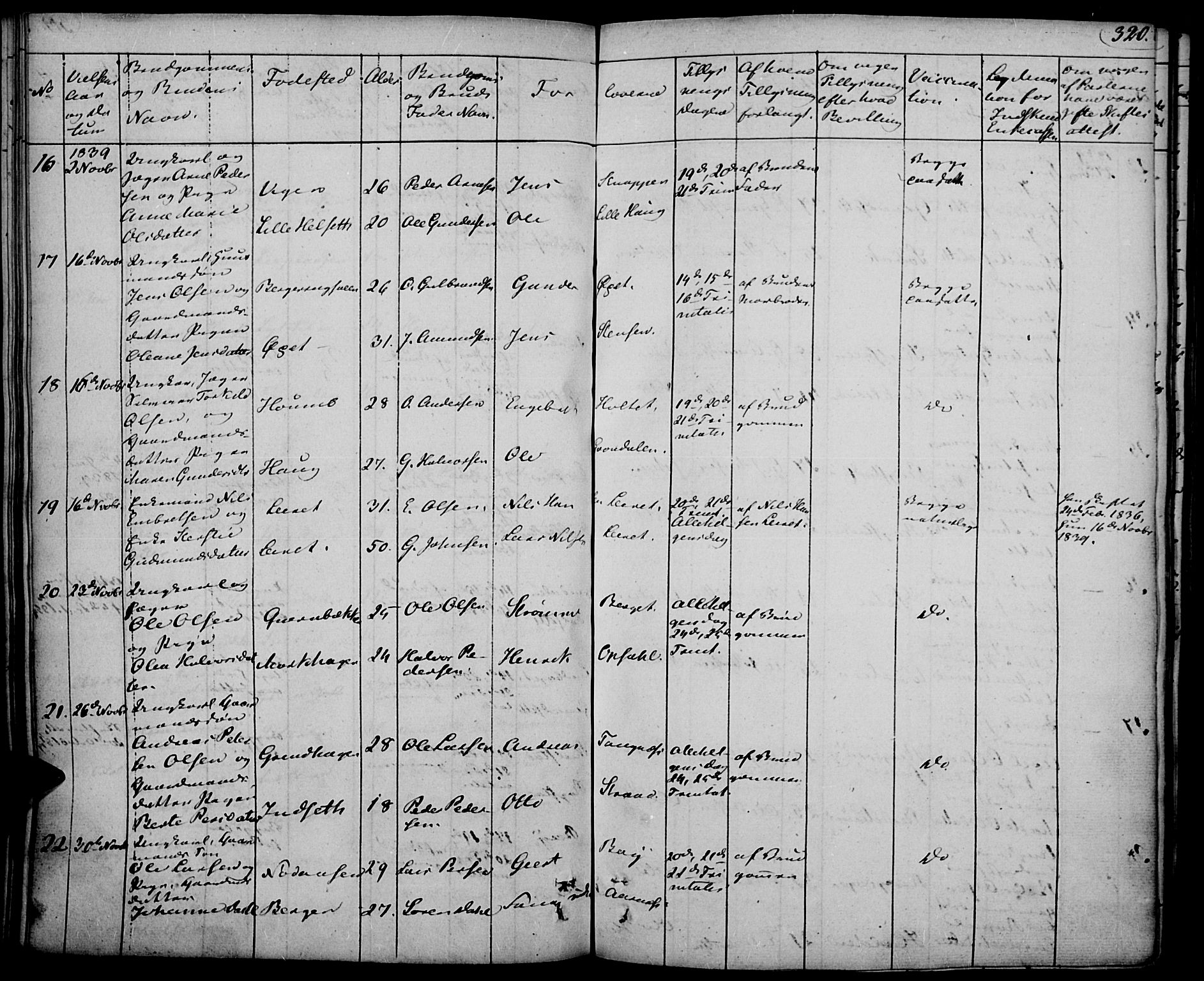 Elverum prestekontor, AV/SAH-PREST-044/H/Ha/Haa/L0008: Parish register (official) no. 8, 1830-1842, p. 320