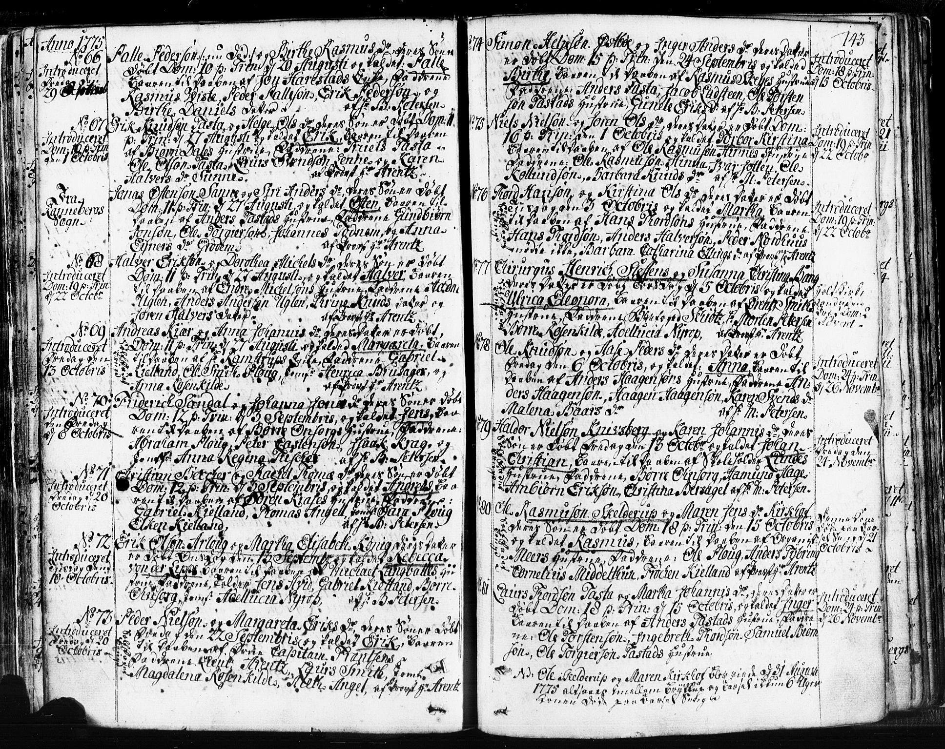 Domkirken sokneprestkontor, SAST/A-101812/001/30/30BB/L0004: Parish register (copy) no. B 4, 1752-1790, p. 143