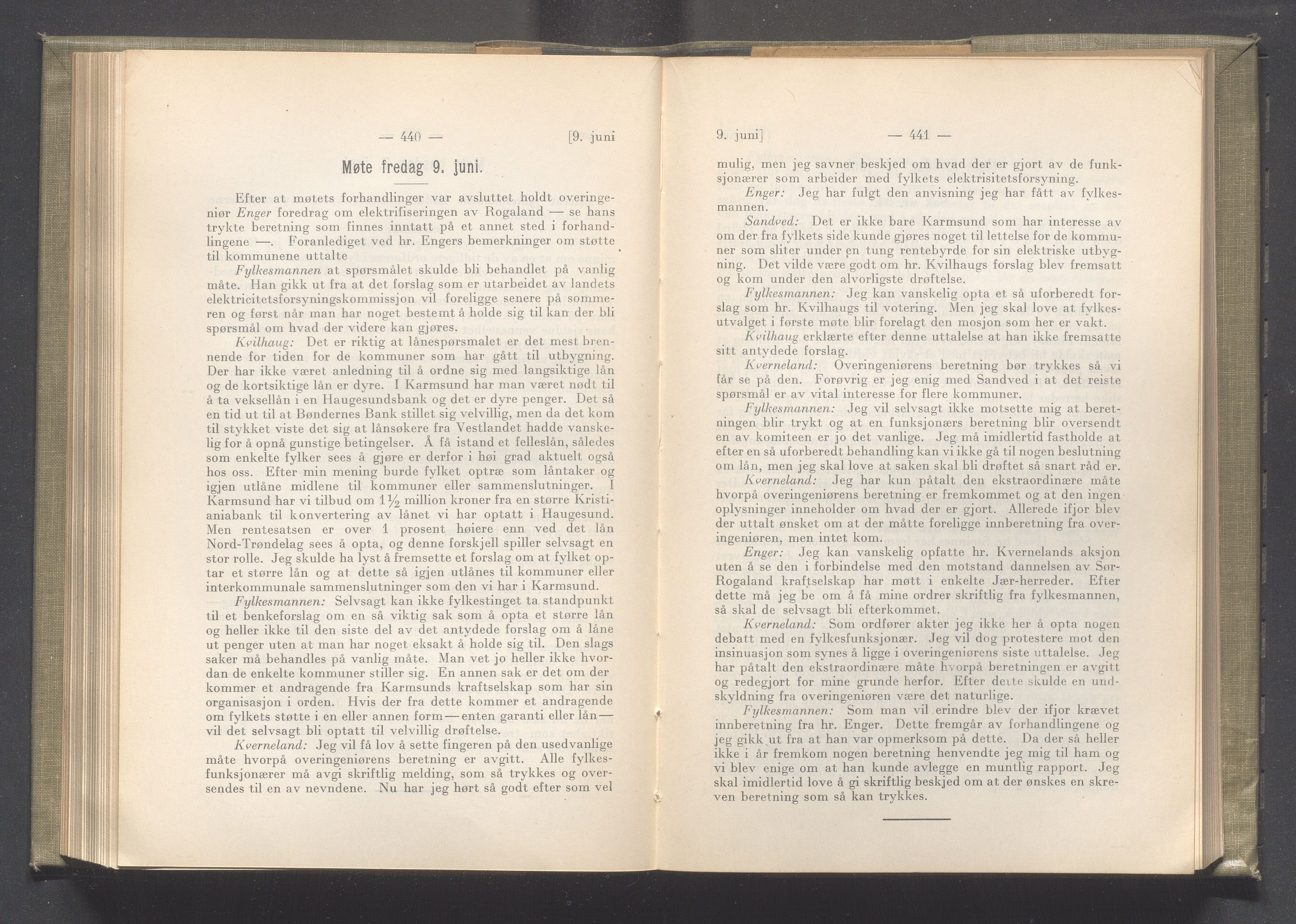 Rogaland fylkeskommune - Fylkesrådmannen , IKAR/A-900/A/Aa/Aaa/L0041: Møtebok , 1922, p. 440-441