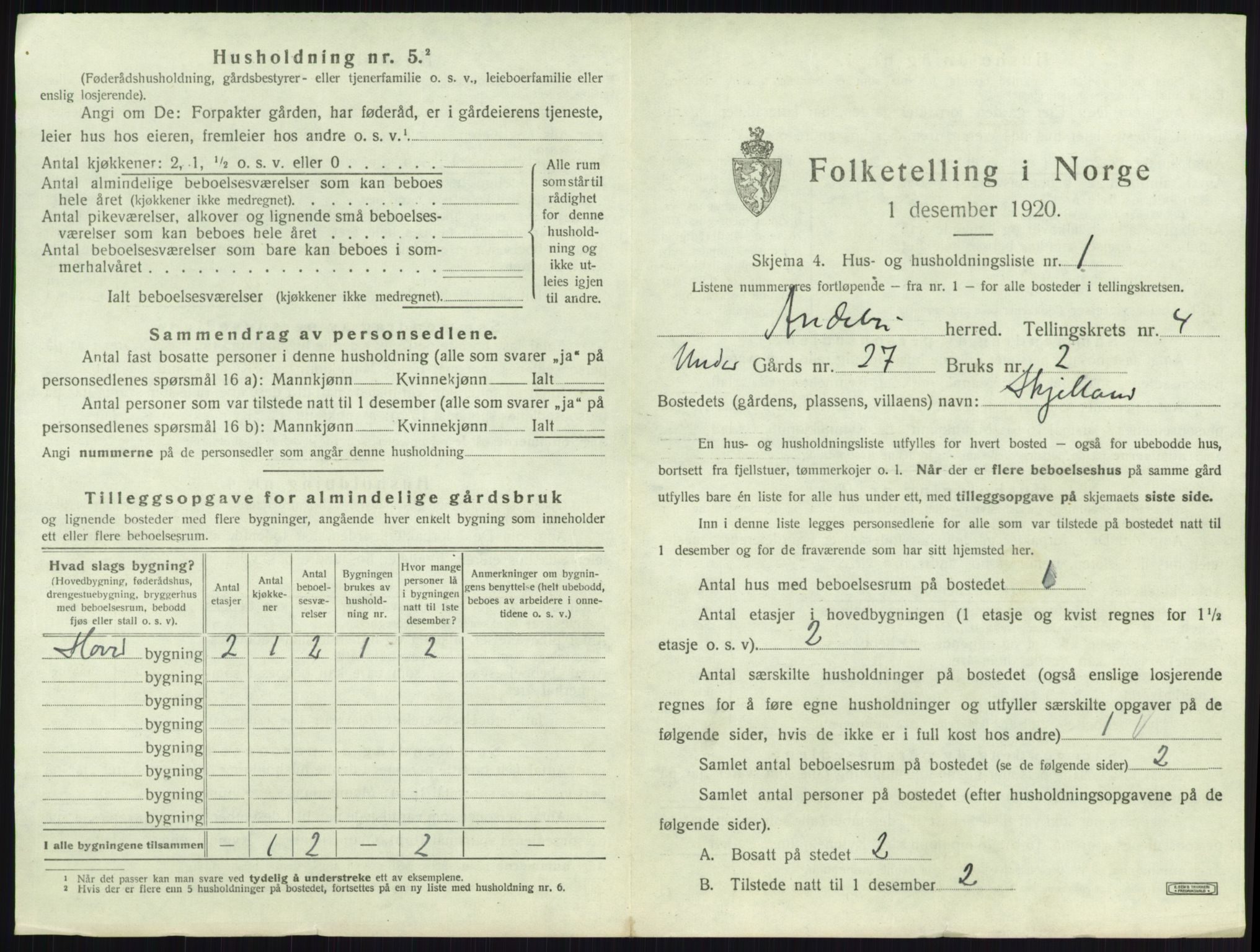 SAKO, 1920 census for Andebu, 1920, p. 252