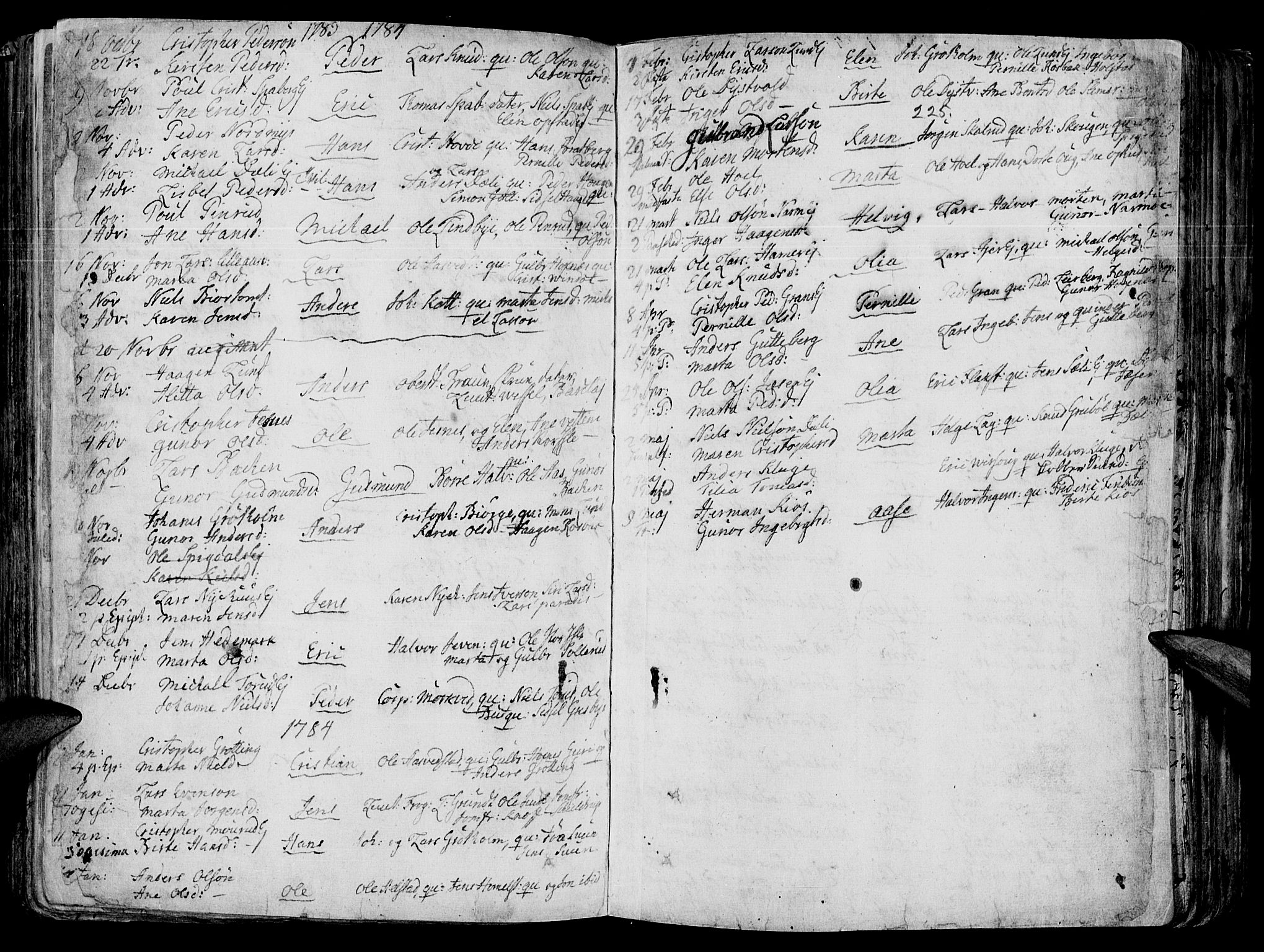 Vang prestekontor, Hedmark, AV/SAH-PREST-008/H/Ha/Haa/L0003: Parish register (official) no. 3, 1734-1809, p. 225