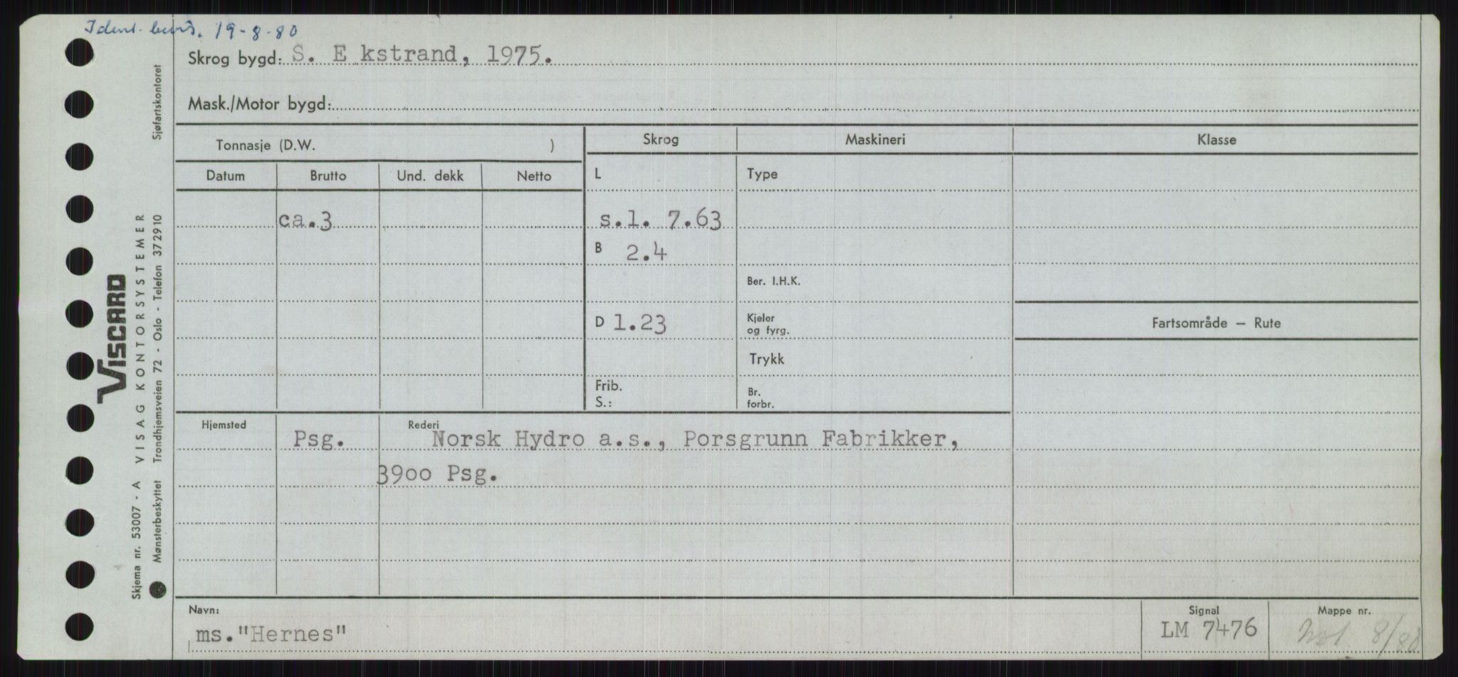 Sjøfartsdirektoratet med forløpere, Skipsmålingen, RA/S-1627/H/Ha/L0002/0002: Fartøy, Eik-Hill / Fartøy, G-Hill, p. 865