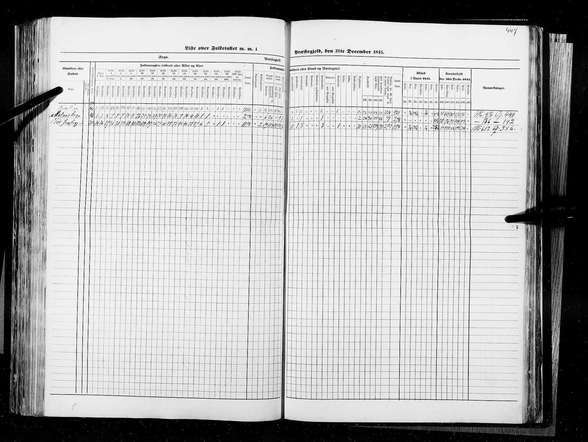 RA, Census 1845, vol. 9B: Nordland amt, 1845, p. 447