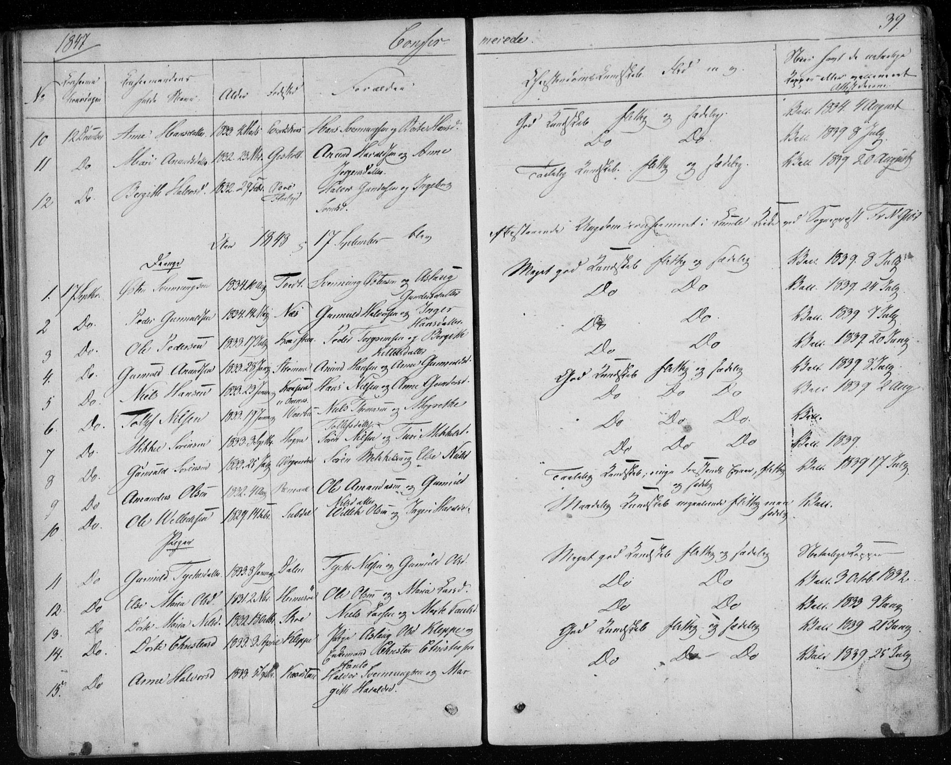 Lunde kirkebøker, SAKO/A-282/F/Fb/L0001: Parish register (official) no. II 1, 1845-1861, p. 39