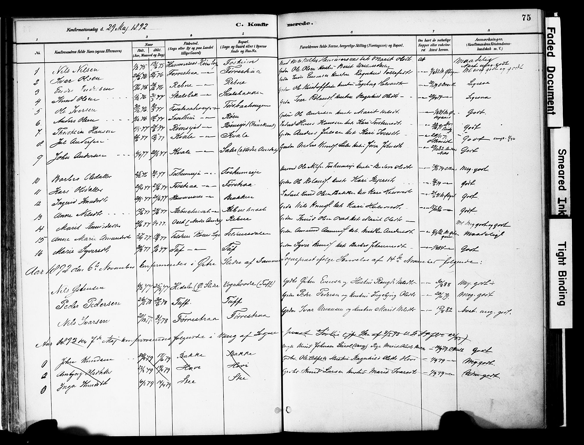 Vestre Slidre prestekontor, SAH/PREST-136/H/Ha/Haa/L0006: Parish register (official) no. 6, 1881-1912, p. 75