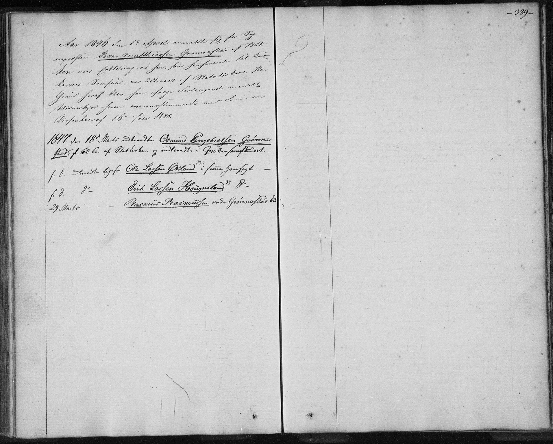 Skudenes sokneprestkontor, SAST/A -101849/H/Ha/Haa/L0003: Parish register (official) no. A 2.2, 1841-1846, p. 389