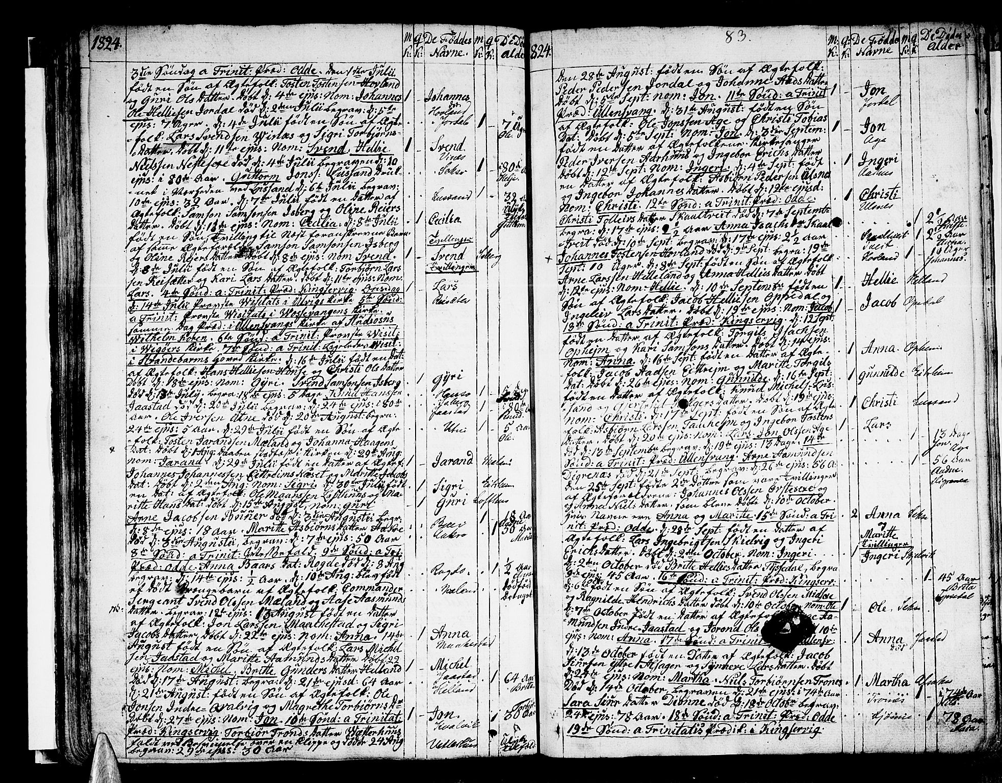 Ullensvang sokneprestembete, SAB/A-78701/H/Haa: Parish register (official) no. A 8, 1804-1835, p. 83