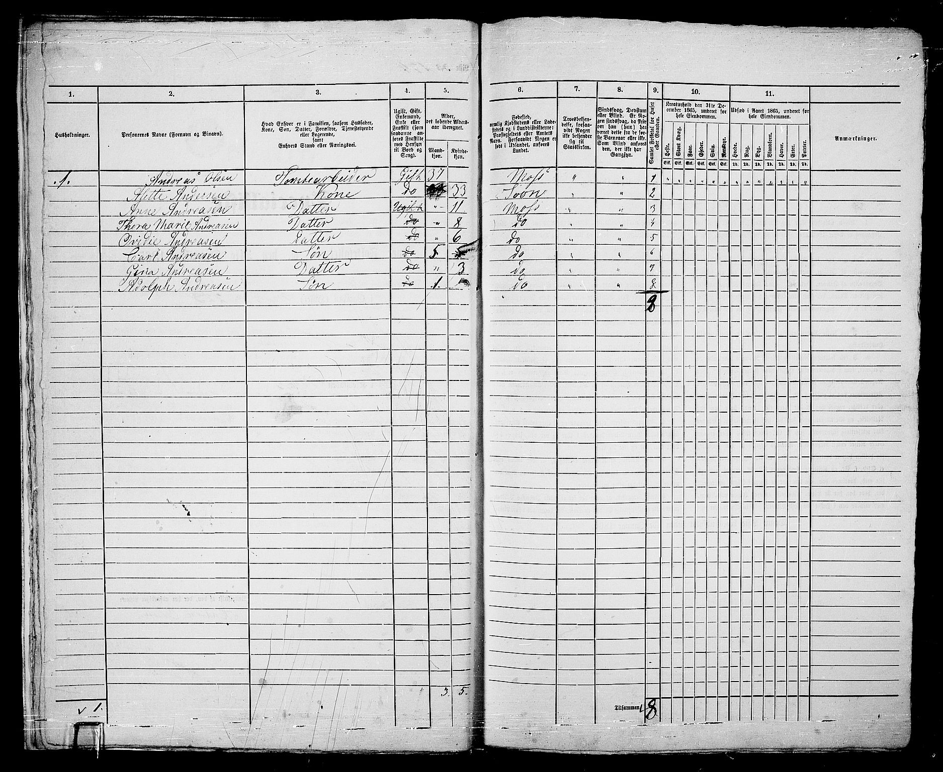 RA, 1865 census for Moss/Moss, 1865, p. 364