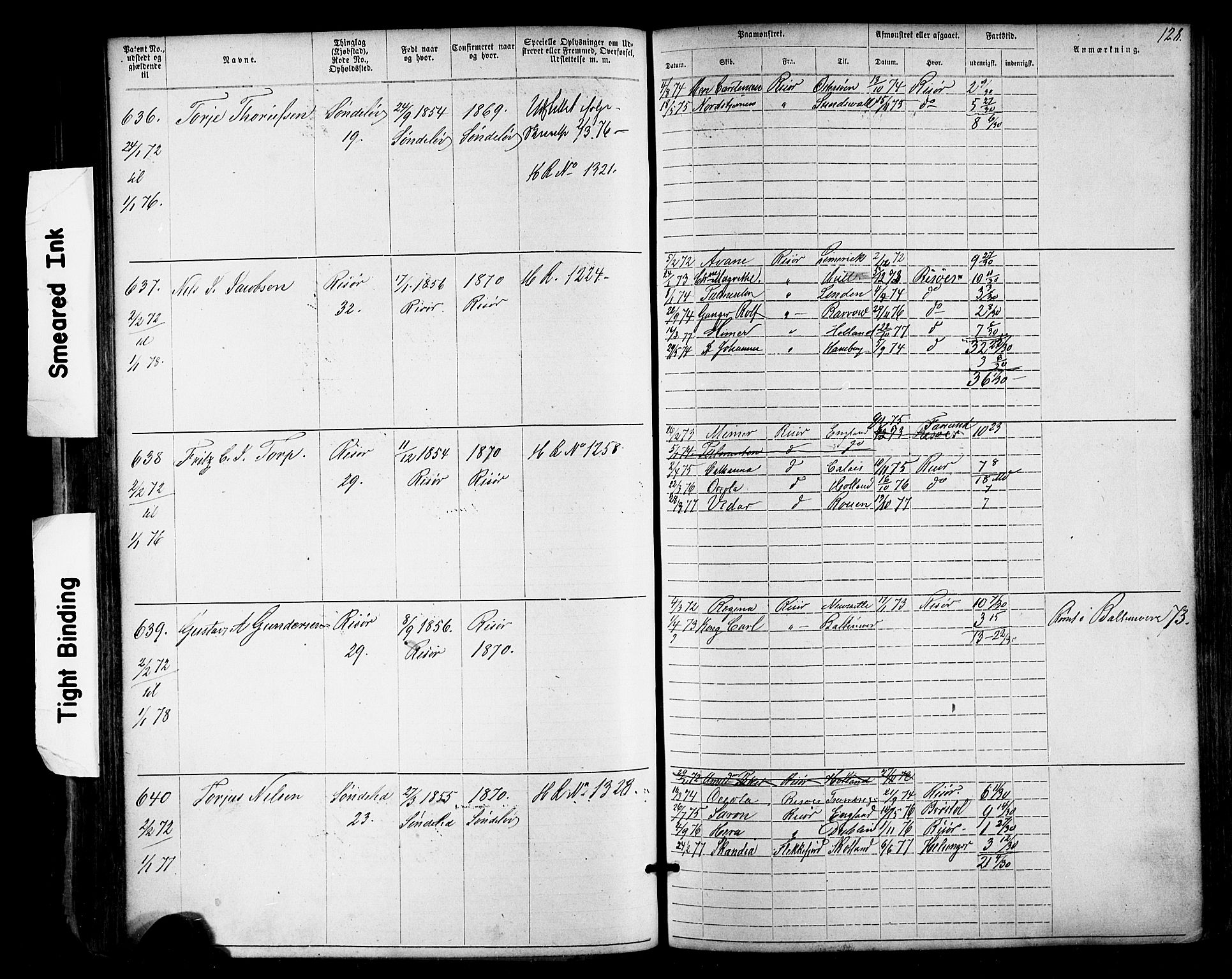 Risør mønstringskrets, AV/SAK-2031-0010/F/Fa/L0003: Annotasjonsrulle nr 1-1913 med register, T-7, 1863-1899, p. 64