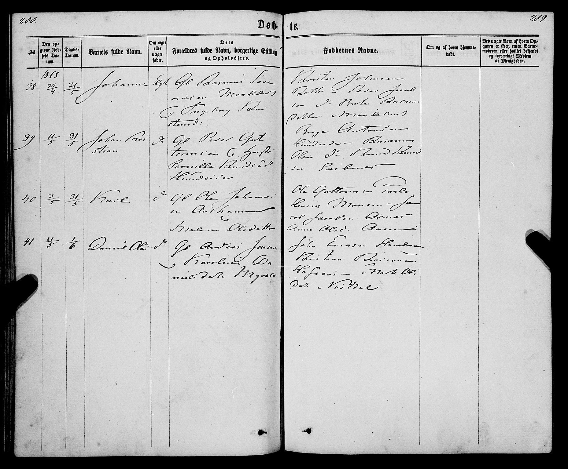 Eid sokneprestembete, AV/SAB-A-82301/H/Haa/Haaa/L0009: Parish register (official) no. A 9, 1861-1868, p. 288-289