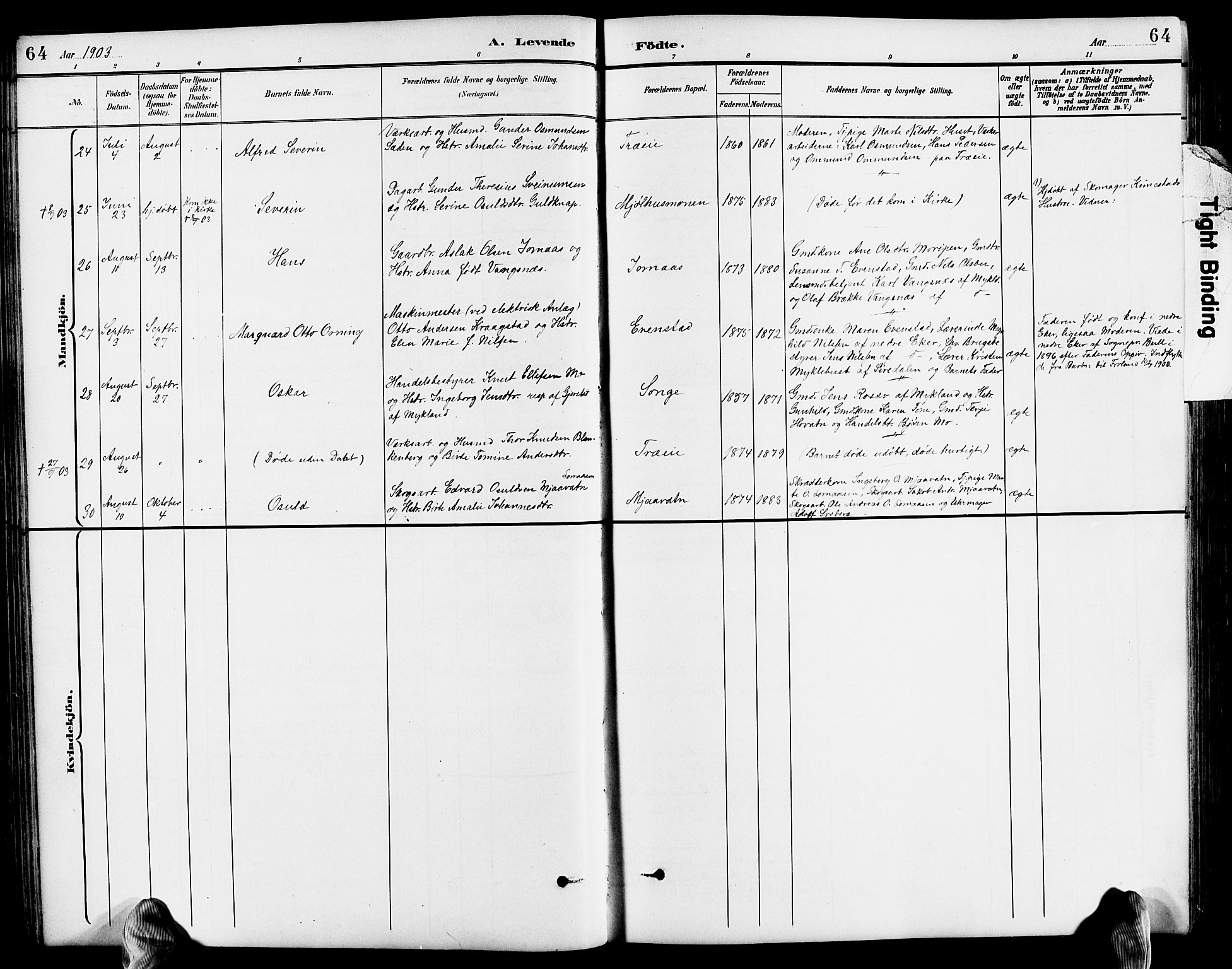 Froland sokneprestkontor, AV/SAK-1111-0013/F/Fb/L0010: Parish register (copy) no. B 10, 1893-1920, p. 64