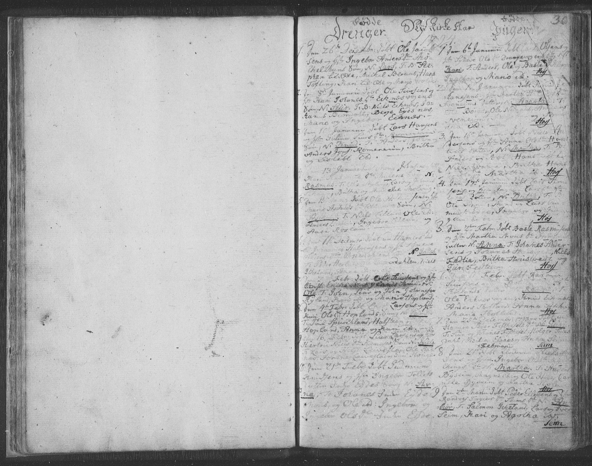 Hosanger sokneprestembete, AV/SAB-A-75801/H/Haa: Parish register (official) no. A 3, 1793-1811, p. 29b-30a