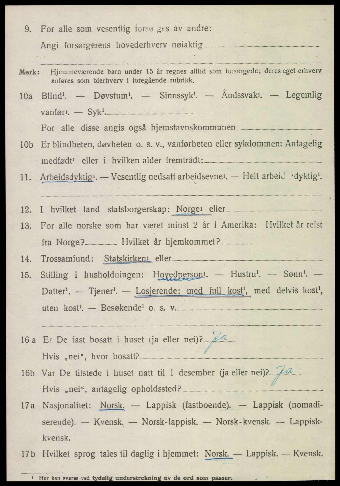 SAT, 1920 census for Åsen, 1920, p. 4257