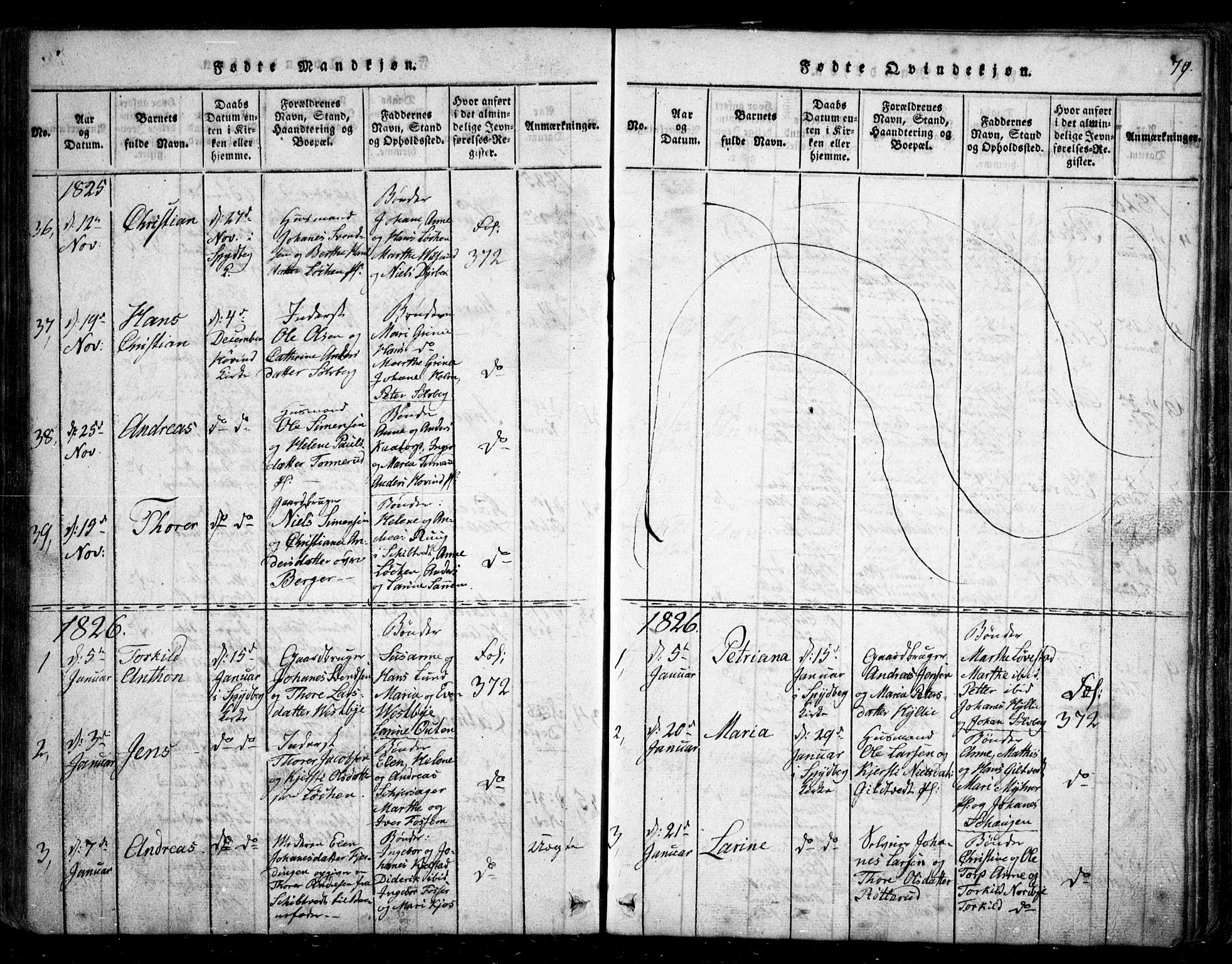 Spydeberg prestekontor Kirkebøker, AV/SAO-A-10924/G/Ga/L0001: Parish register (copy) no. I 1, 1814-1868, p. 79