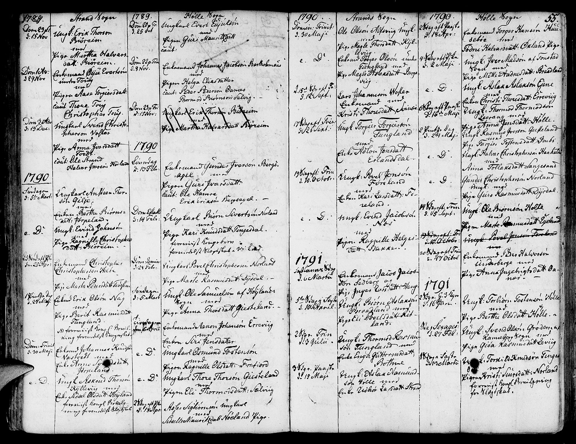 Strand sokneprestkontor, SAST/A-101828/H/Ha/Haa/L0003: Parish register (official) no. A 3, 1769-1816, p. 55