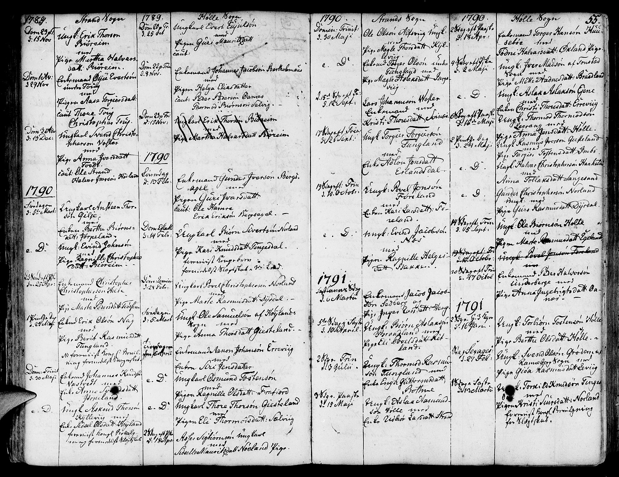 Strand sokneprestkontor, AV/SAST-A-101828/H/Ha/Haa/L0003: Parish register (official) no. A 3, 1769-1816, p. 55