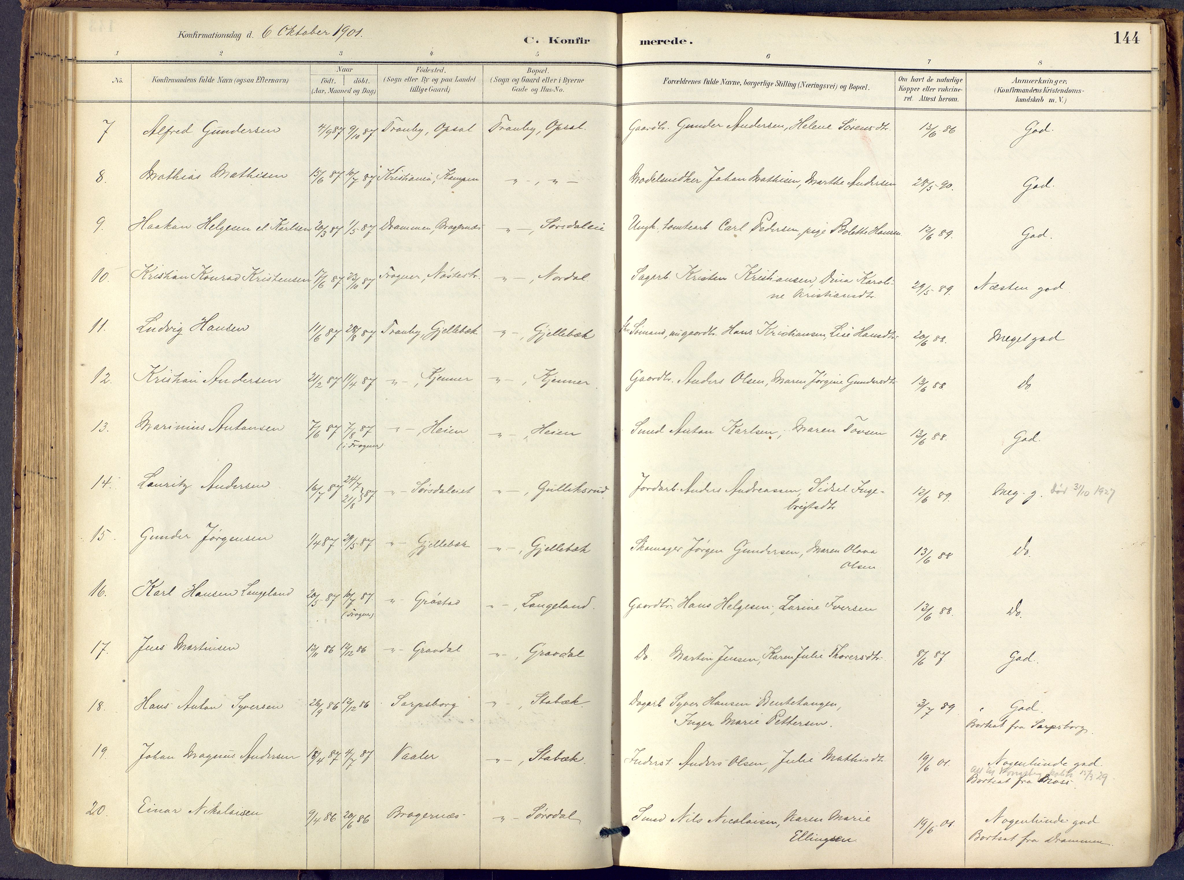 Lier kirkebøker, AV/SAKO-A-230/F/Fb/L0001: Parish register (official) no. II 1, 1883-1910, p. 144