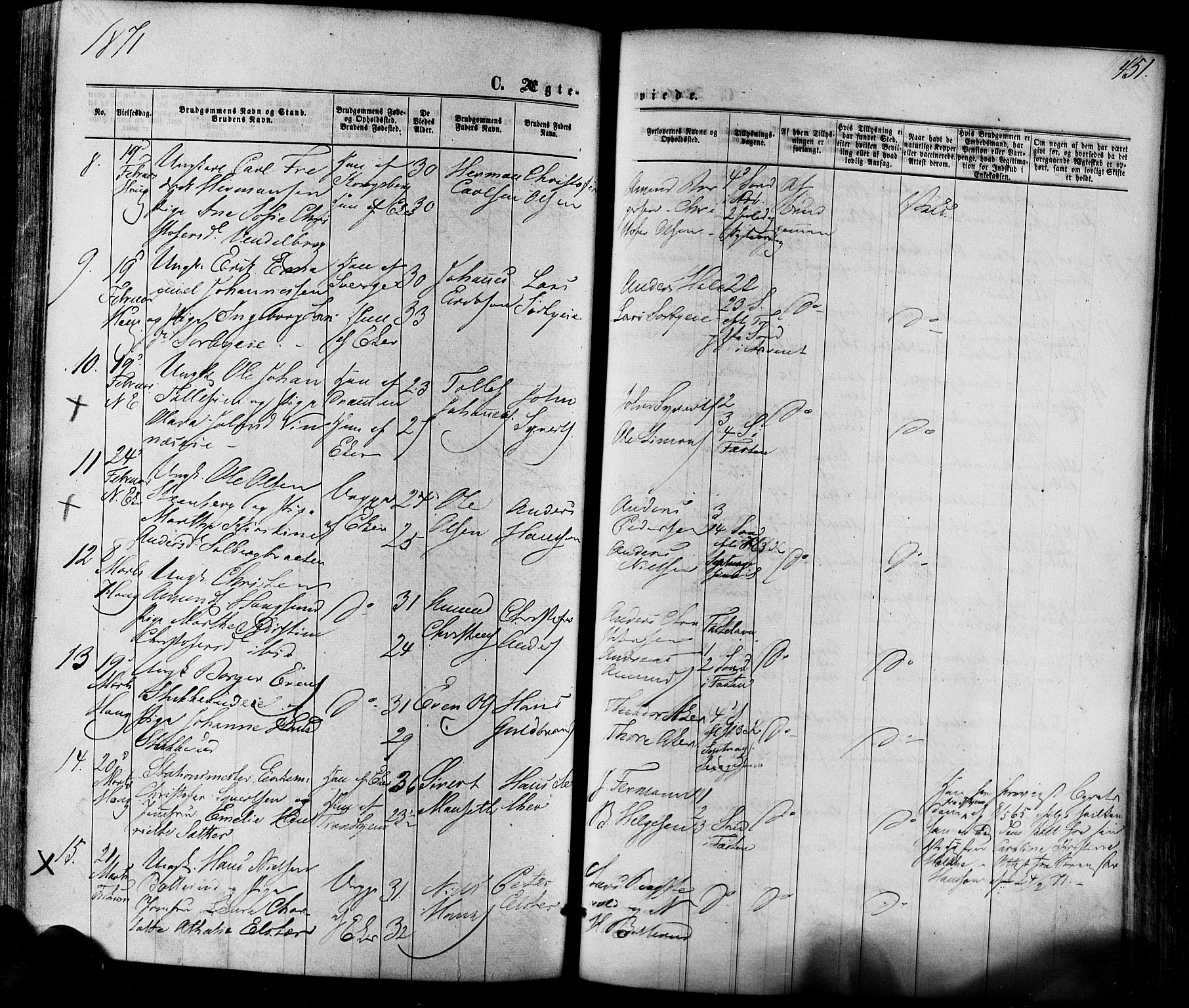 Eiker kirkebøker, AV/SAKO-A-4/F/Fa/L0017: Parish register (official) no. I 17, 1869-1877, p. 451