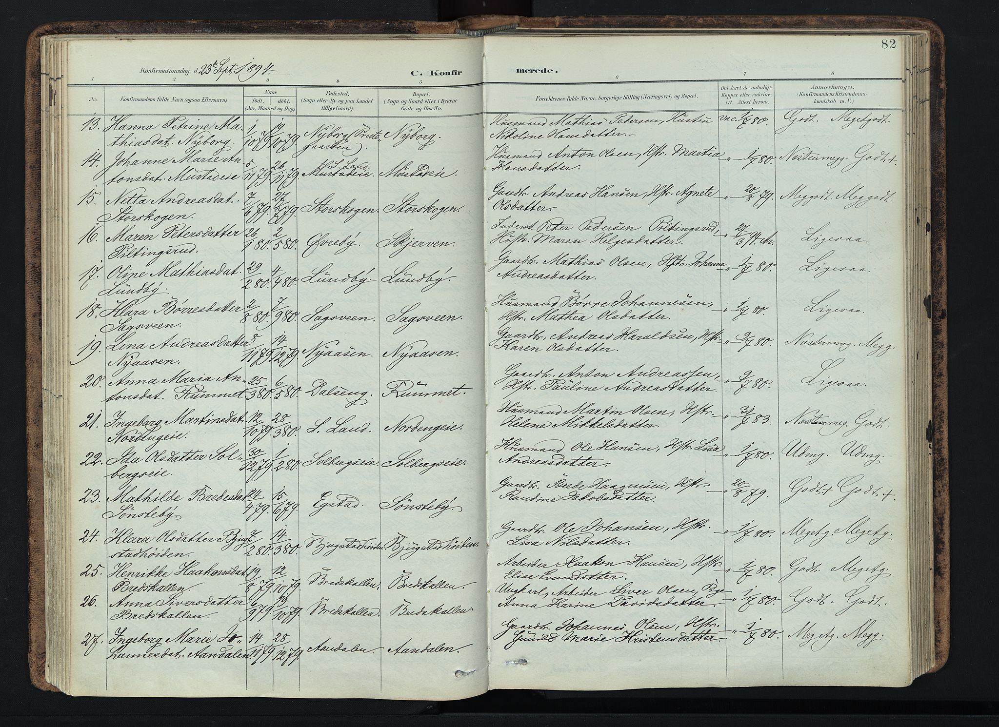 Vardal prestekontor, AV/SAH-PREST-100/H/Ha/Haa/L0019: Parish register (official) no. 19, 1893-1907, p. 82