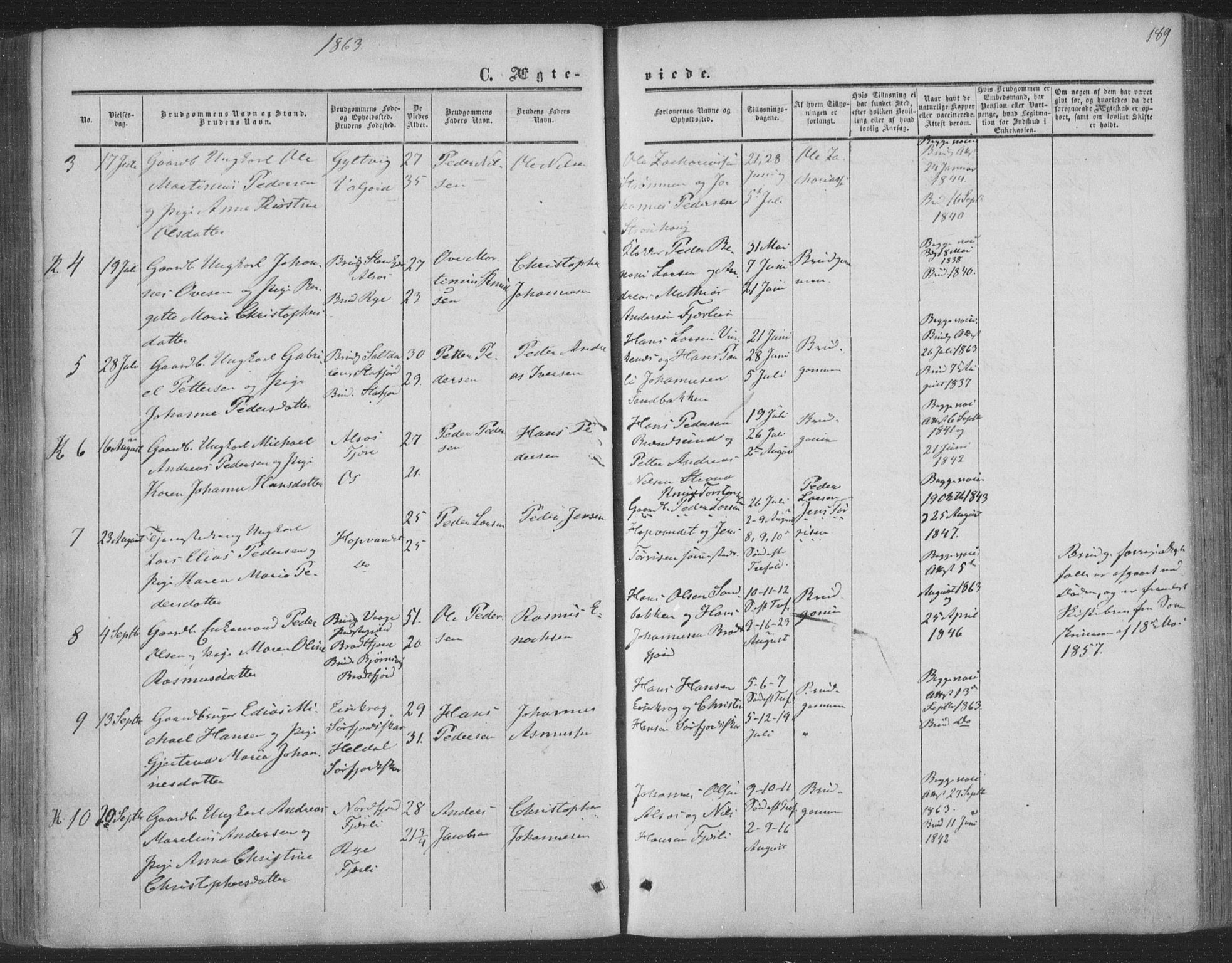 Ministerialprotokoller, klokkerbøker og fødselsregistre - Nordland, AV/SAT-A-1459/853/L0770: Parish register (official) no. 853A09, 1857-1870, p. 189