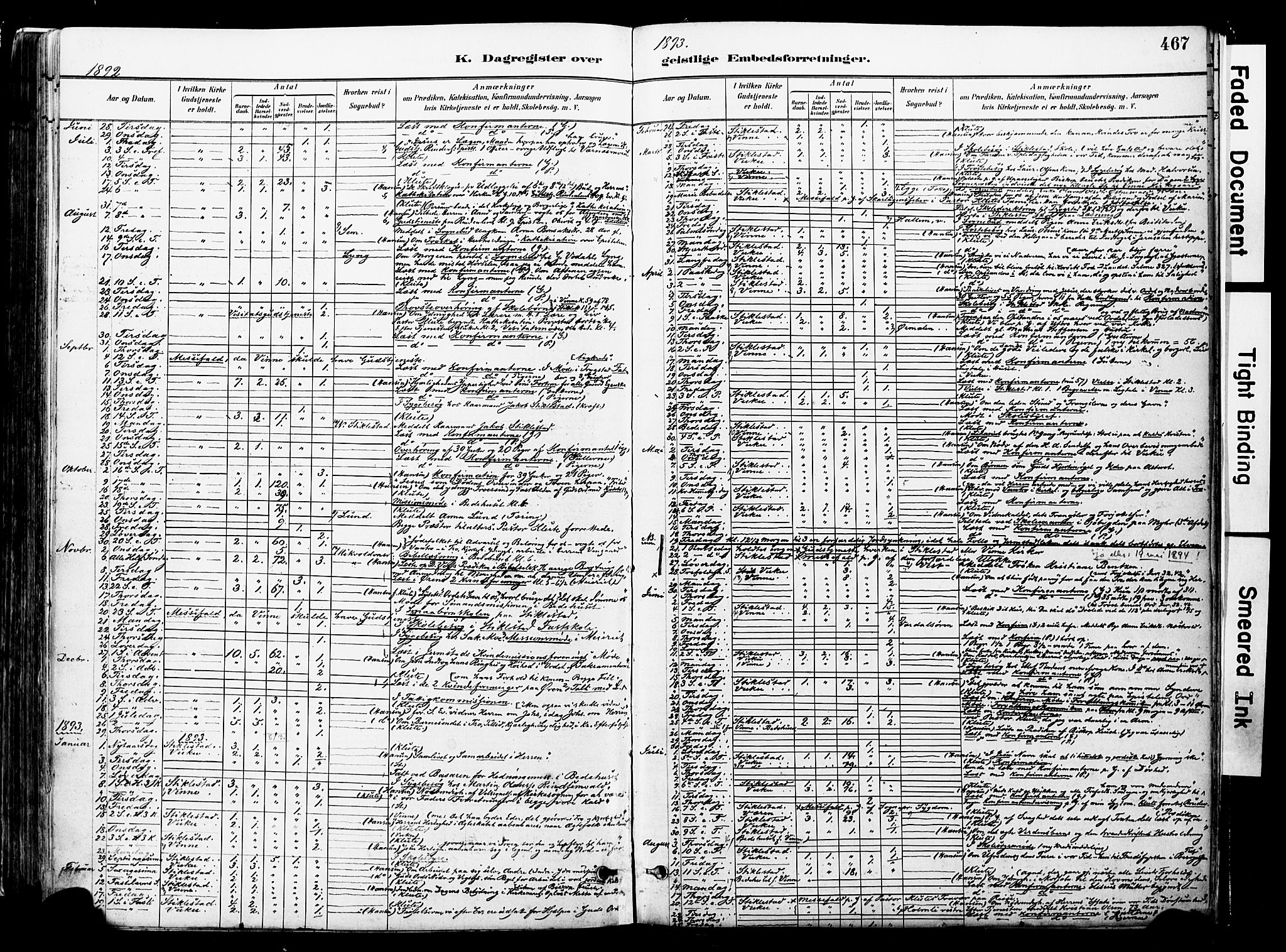 Ministerialprotokoller, klokkerbøker og fødselsregistre - Nord-Trøndelag, SAT/A-1458/723/L0244: Parish register (official) no. 723A13, 1881-1899, p. 467
