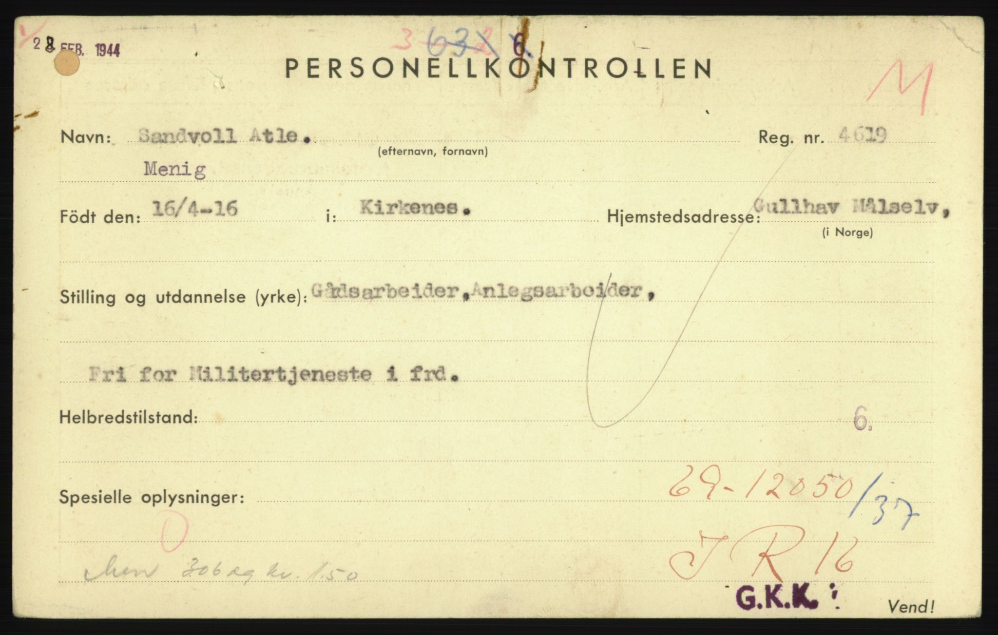 Forsvaret, Troms infanteriregiment nr. 16, AV/RA-RAFA-3146/P/Pa/L0021: Rulleblad for regimentets menige mannskaper, årsklasse 1937, 1937, p. 1103
