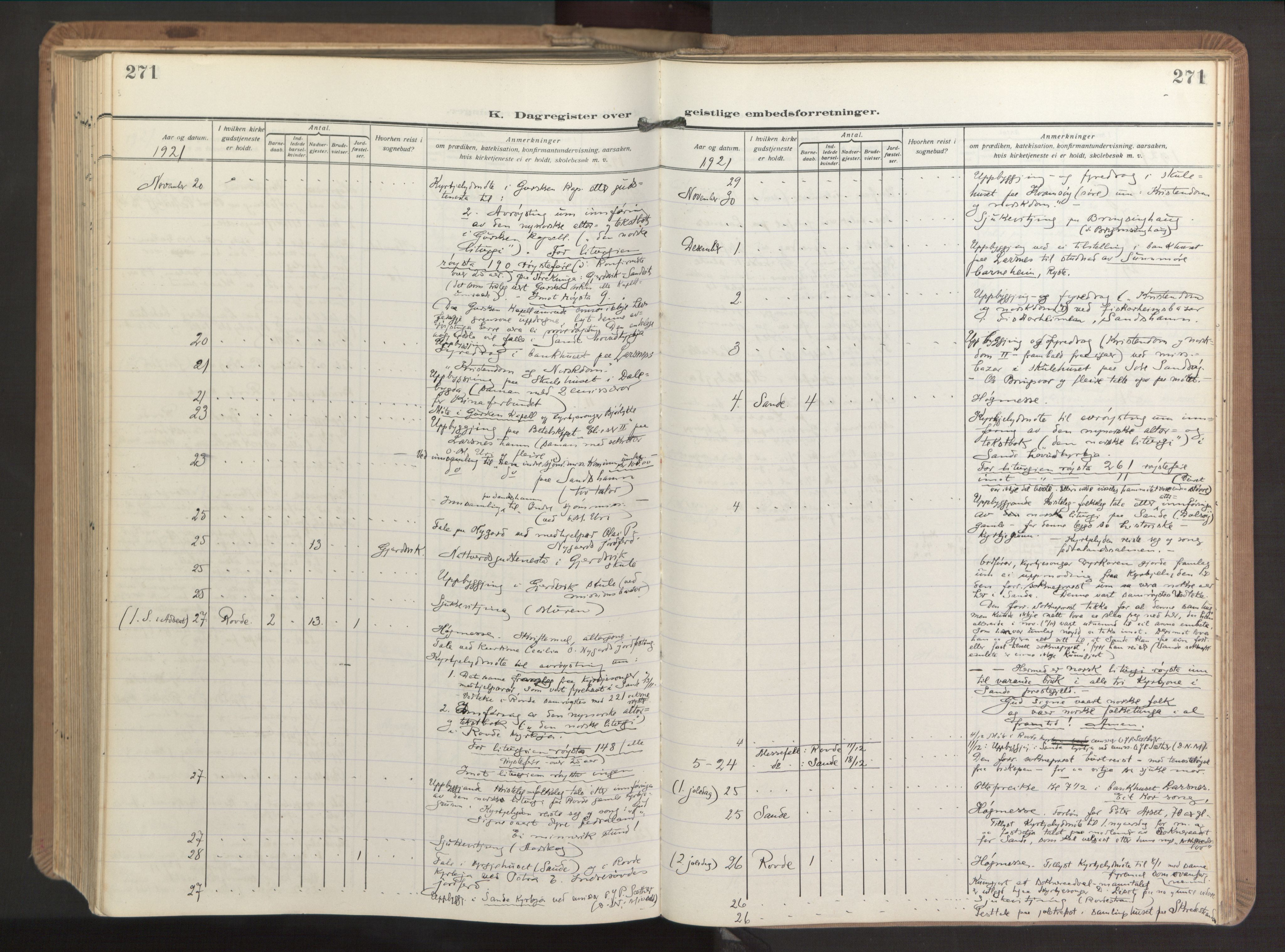 Ministerialprotokoller, klokkerbøker og fødselsregistre - Møre og Romsdal, AV/SAT-A-1454/503/L0044: Parish register (official) no. 503A12, 1918-1931, p. 271