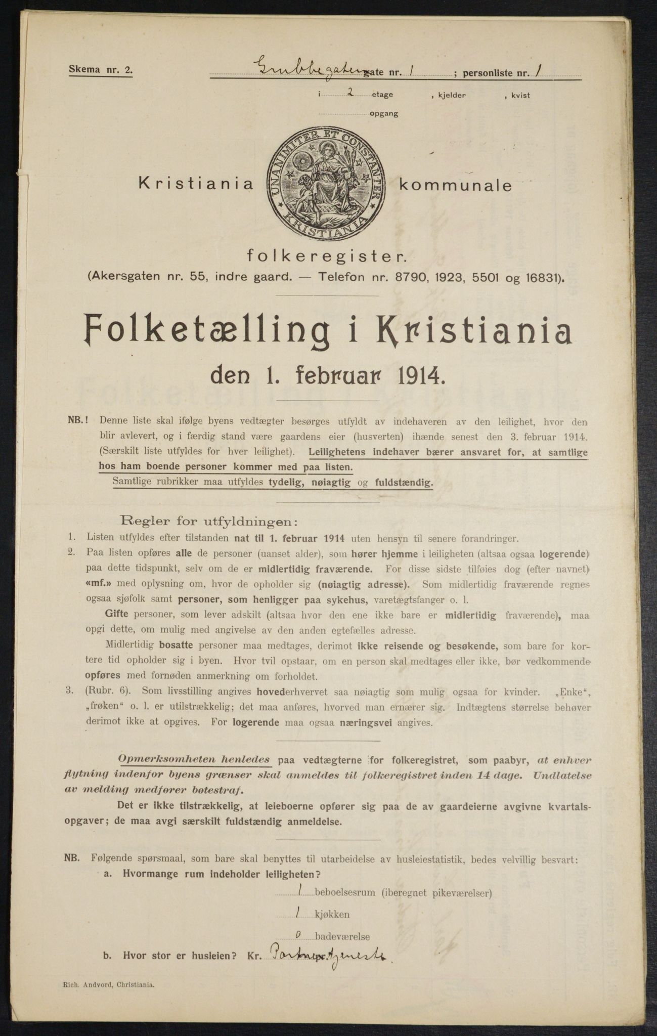 OBA, Municipal Census 1914 for Kristiania, 1914, p. 30294