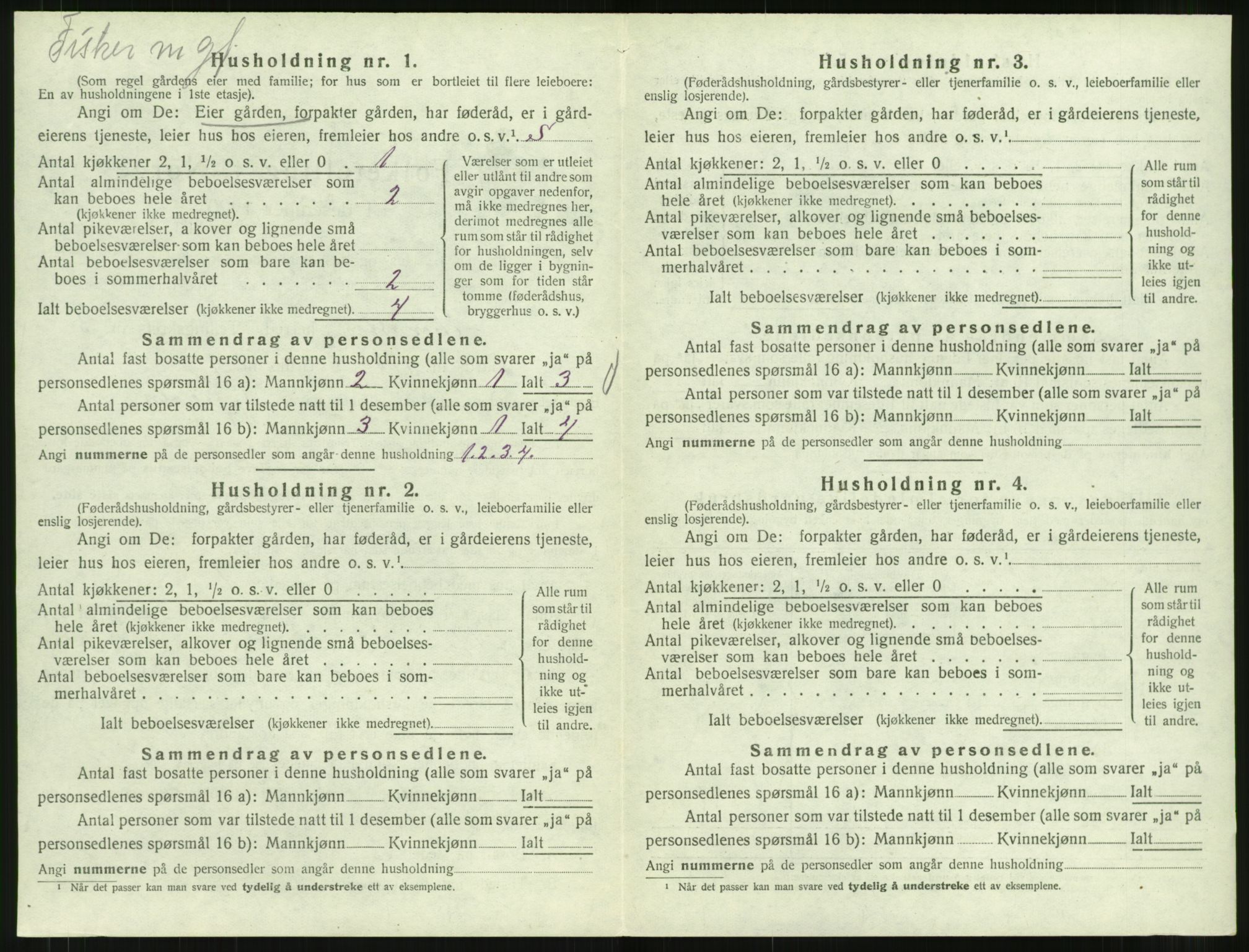 SAT, 1920 census for Kornstad, 1920, p. 406