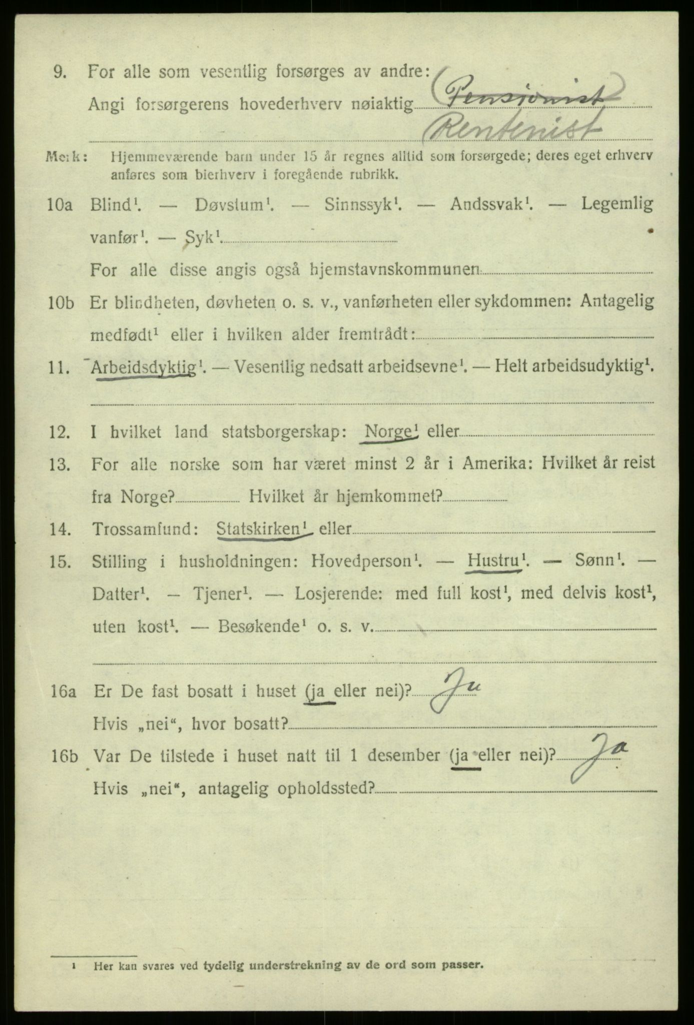 SAB, 1920 census for Lærdal, 1920, p. 2211