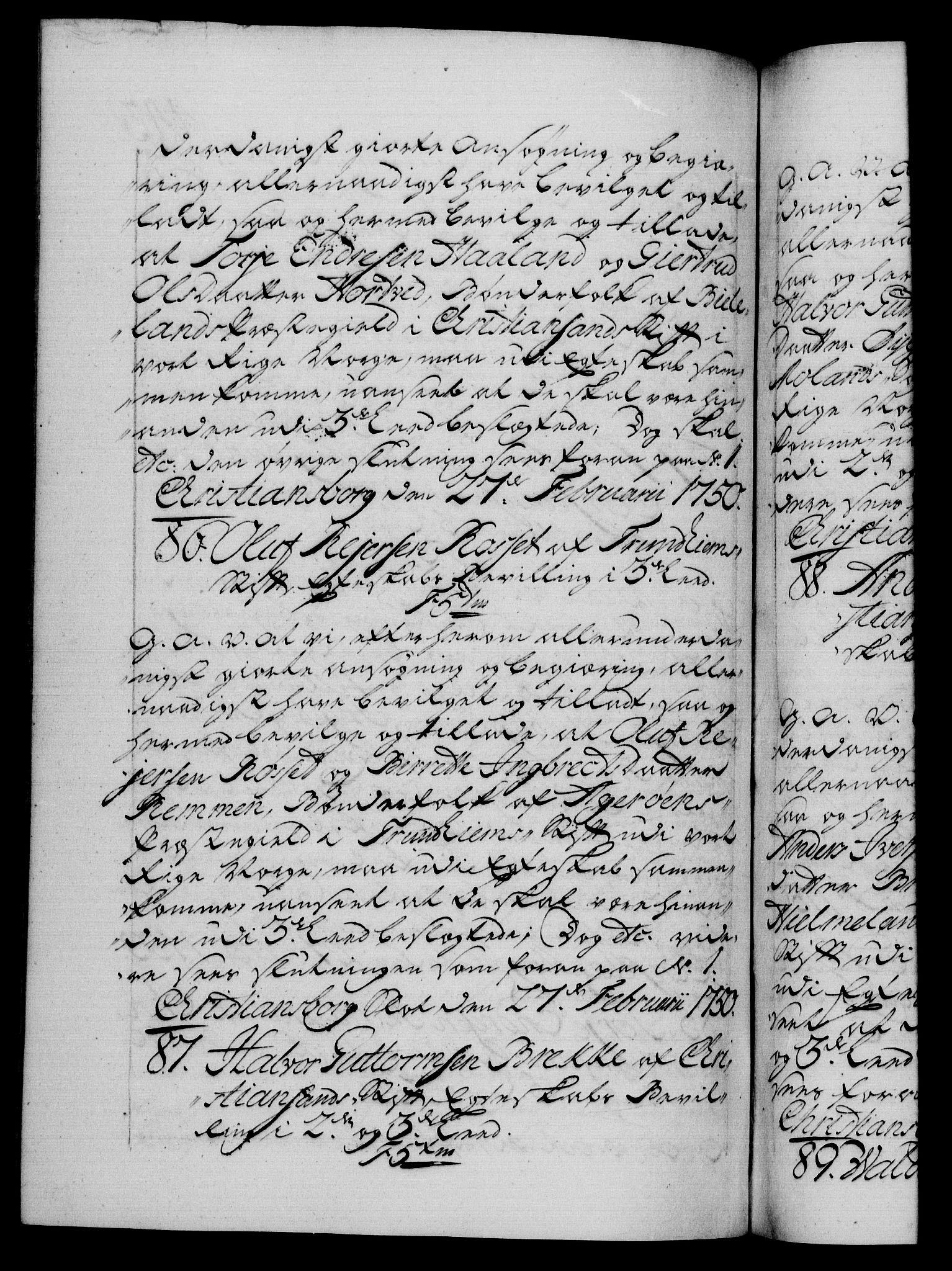 Danske Kanselli 1572-1799, AV/RA-EA-3023/F/Fc/Fca/Fcaa/L0036: Norske registre, 1749-1750, p. 443b